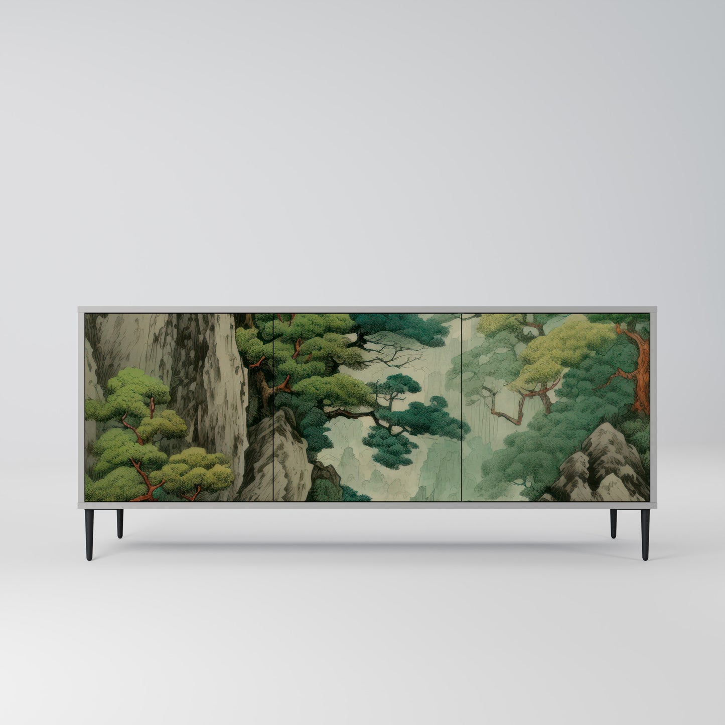 VERDURE ABYSS 3-dörrars skänk i grå finish