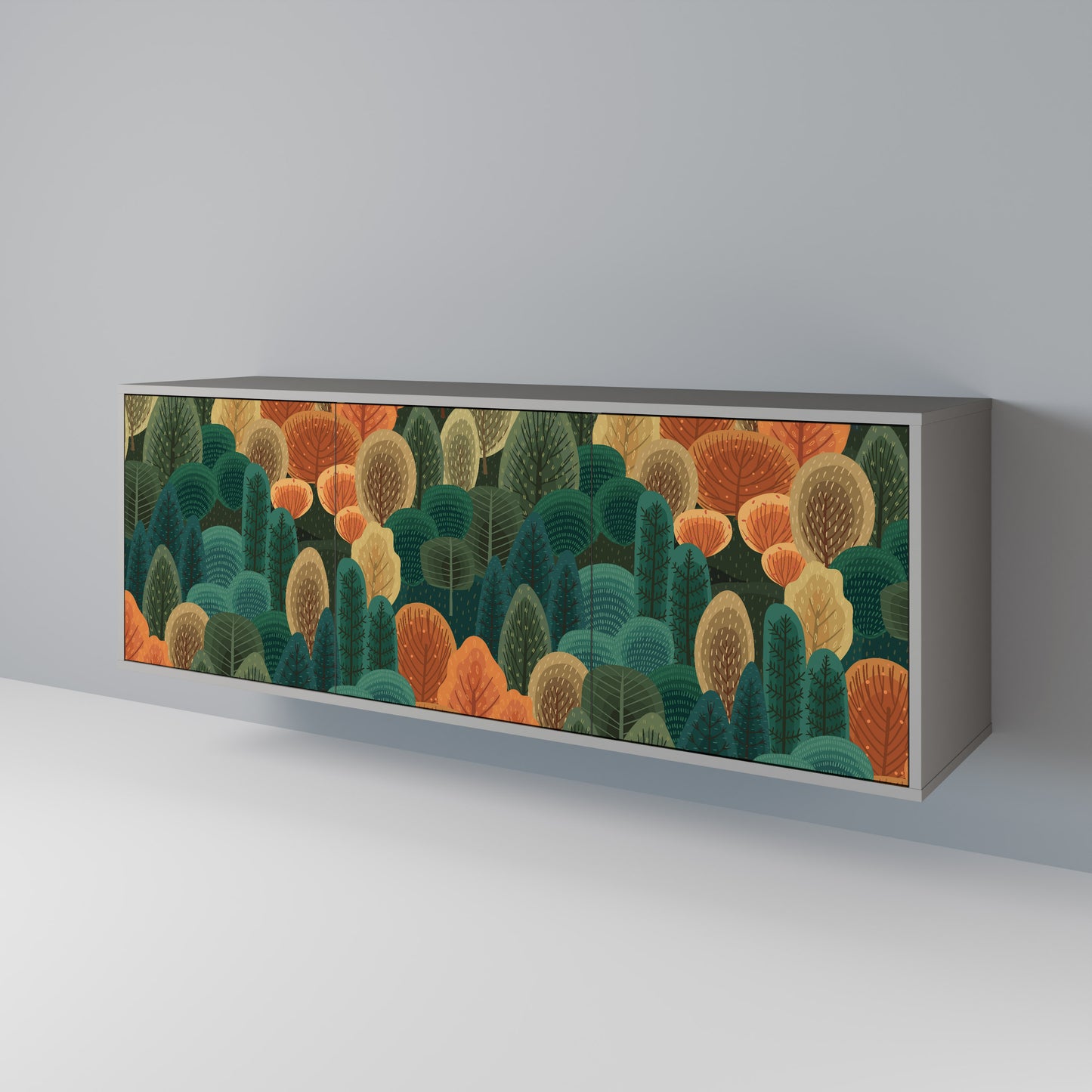 AUTUMN KALEIDOSCOPE 3-Door Sideboard in Grey Finish