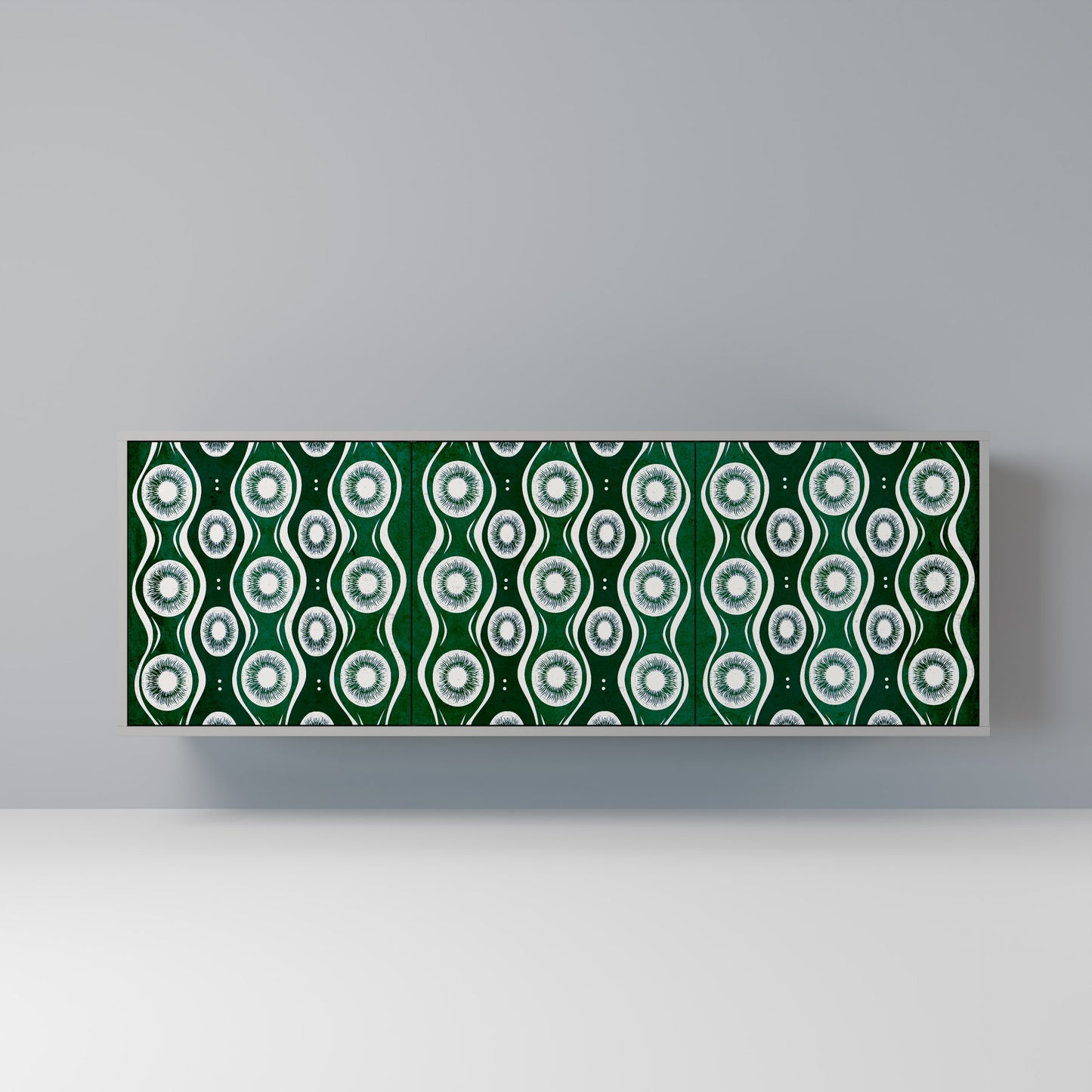 GREEN EYES 3-Door Sideboard in Grey Finish