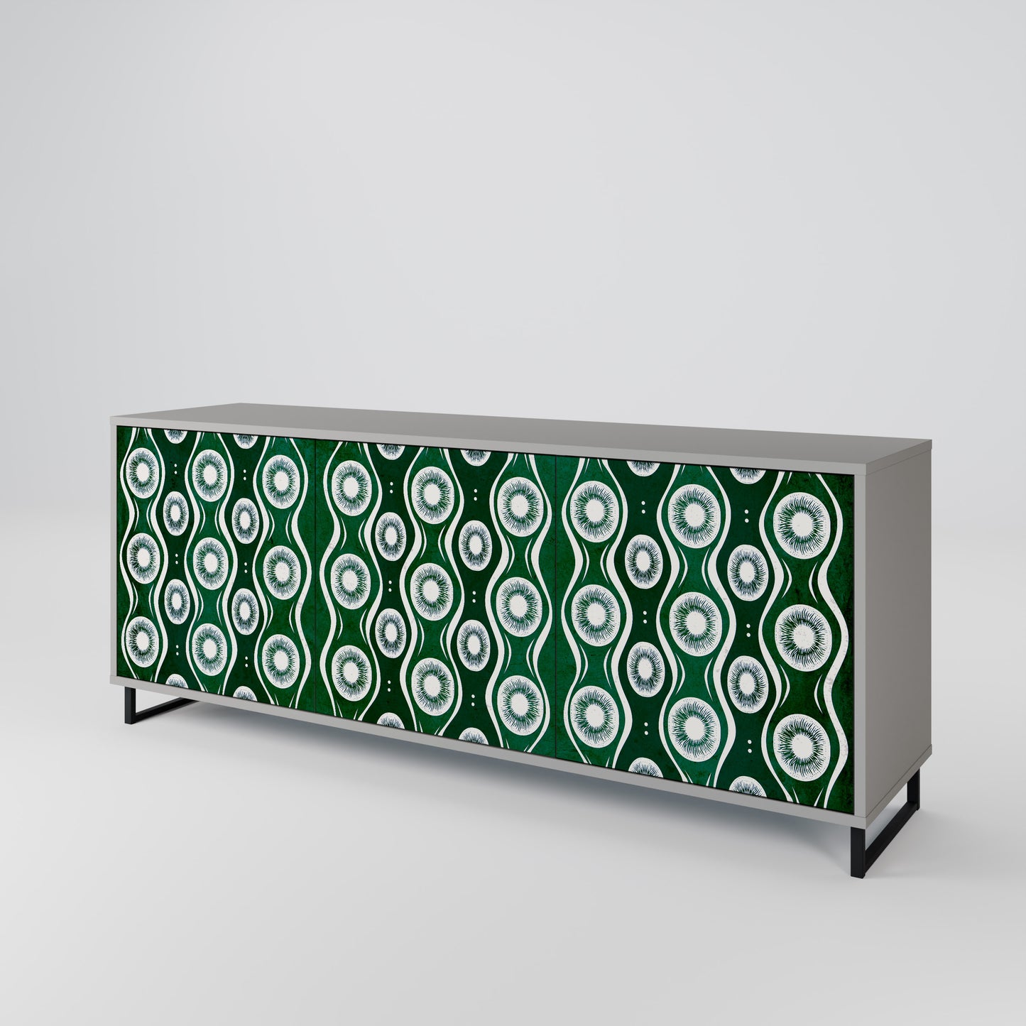 GREEN EYES 3-Door Sideboard in Grey Finish