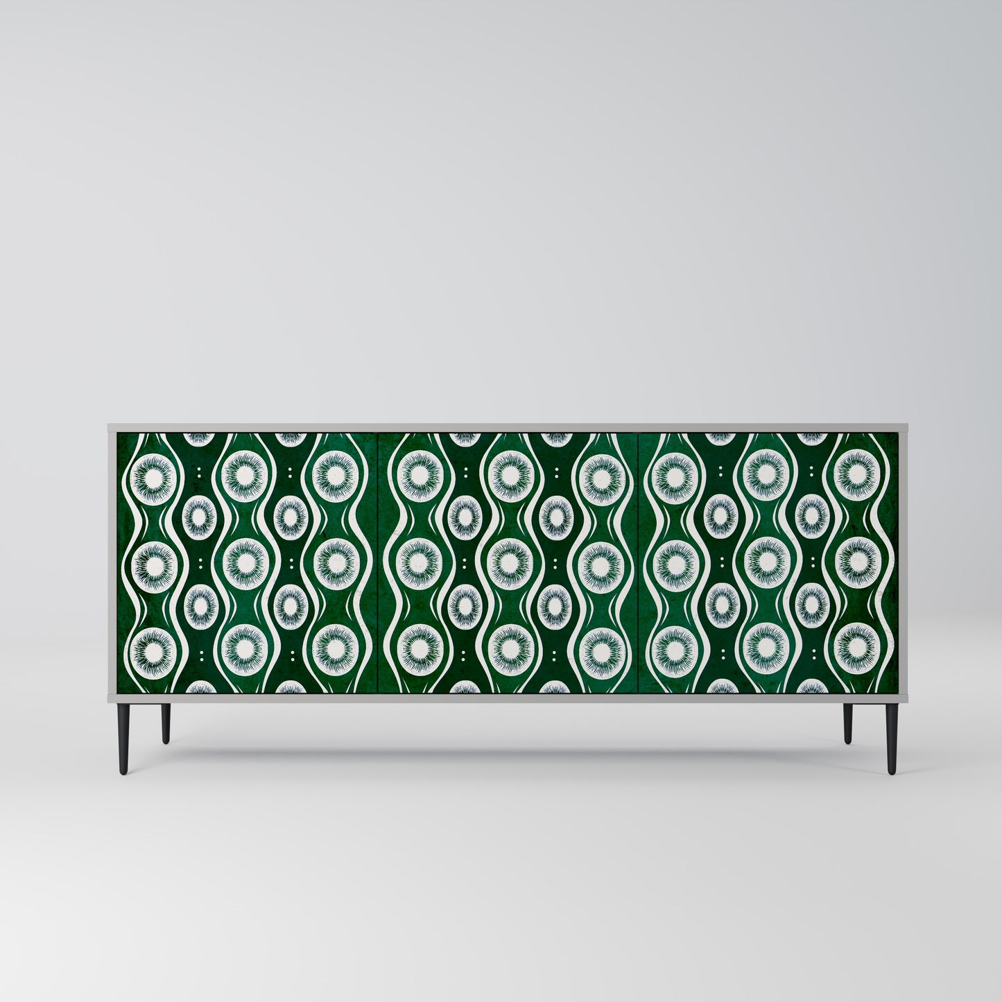 GREEN EYES 3-Door Sideboard in Grey Finish