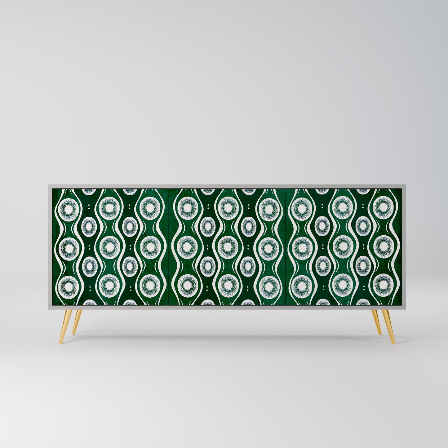 GREEN EYES 3-Door Sideboard in Grey Finish
