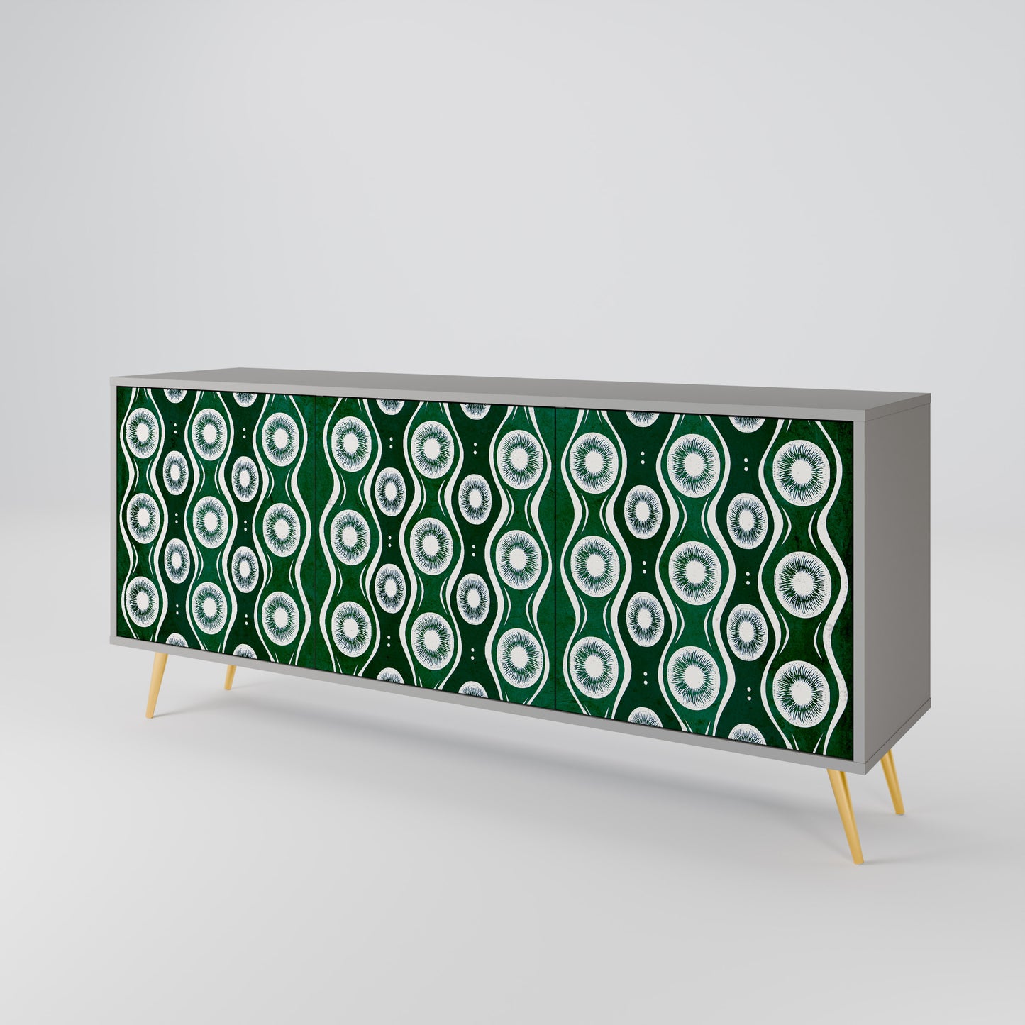 GREEN EYES 3-Door Sideboard in Grey Finish