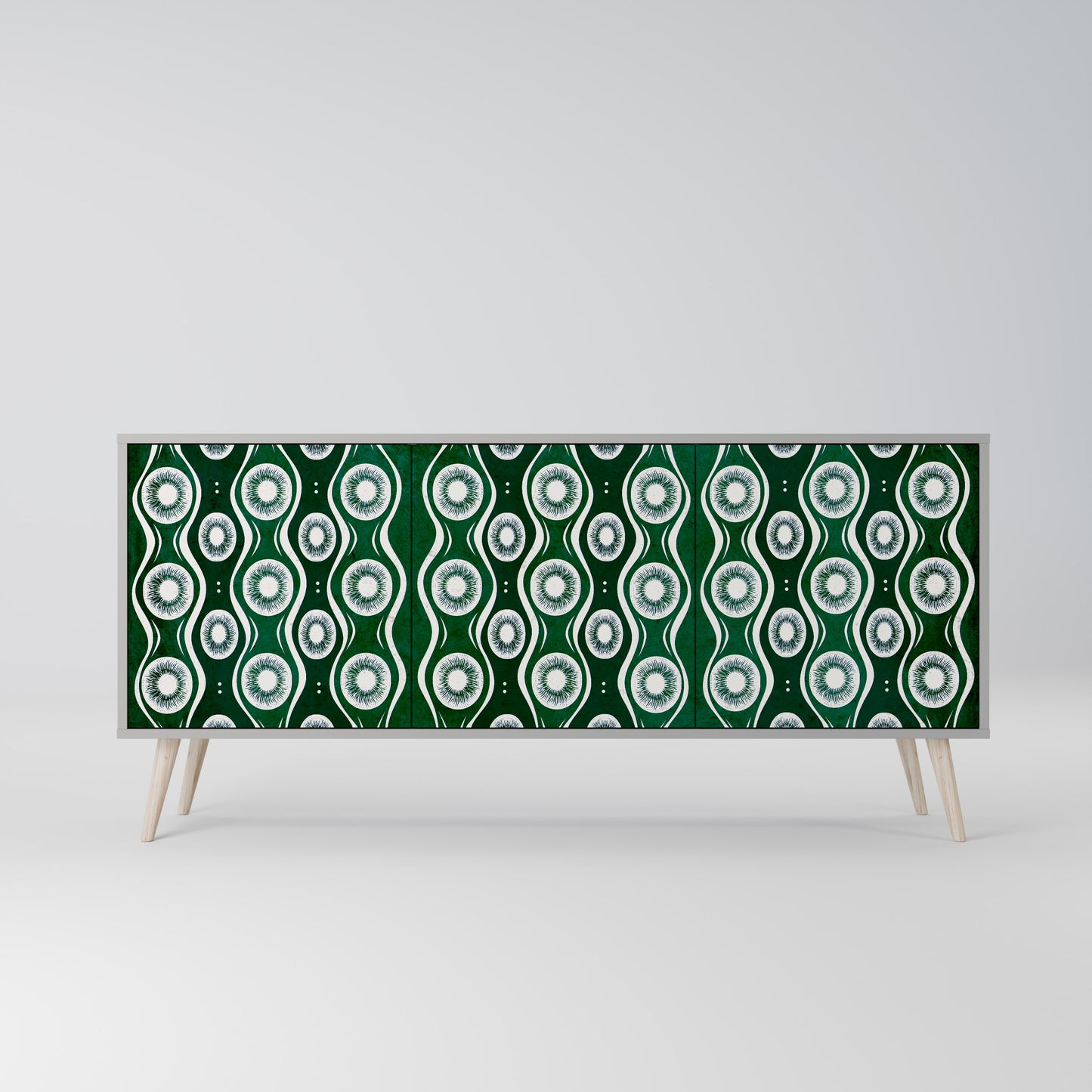 GREEN EYES 3-Door Sideboard in Grey Finish