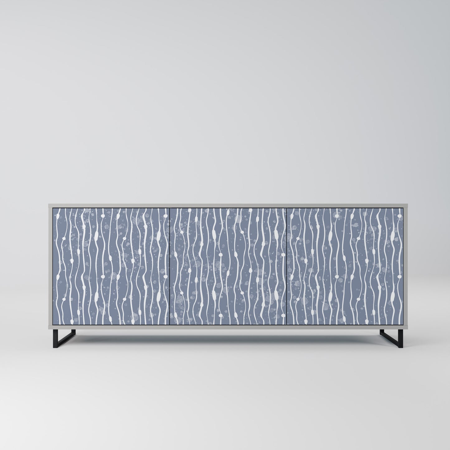 GRAPHITE RAIN 3-dörrars skänk i grå finish