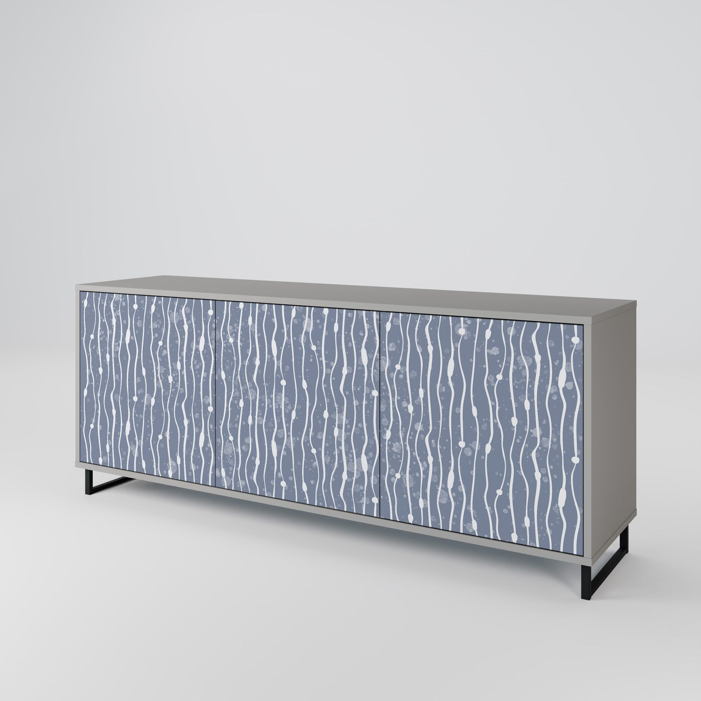 GRAPHITE RAIN 3-dörrars skänk i grå finish