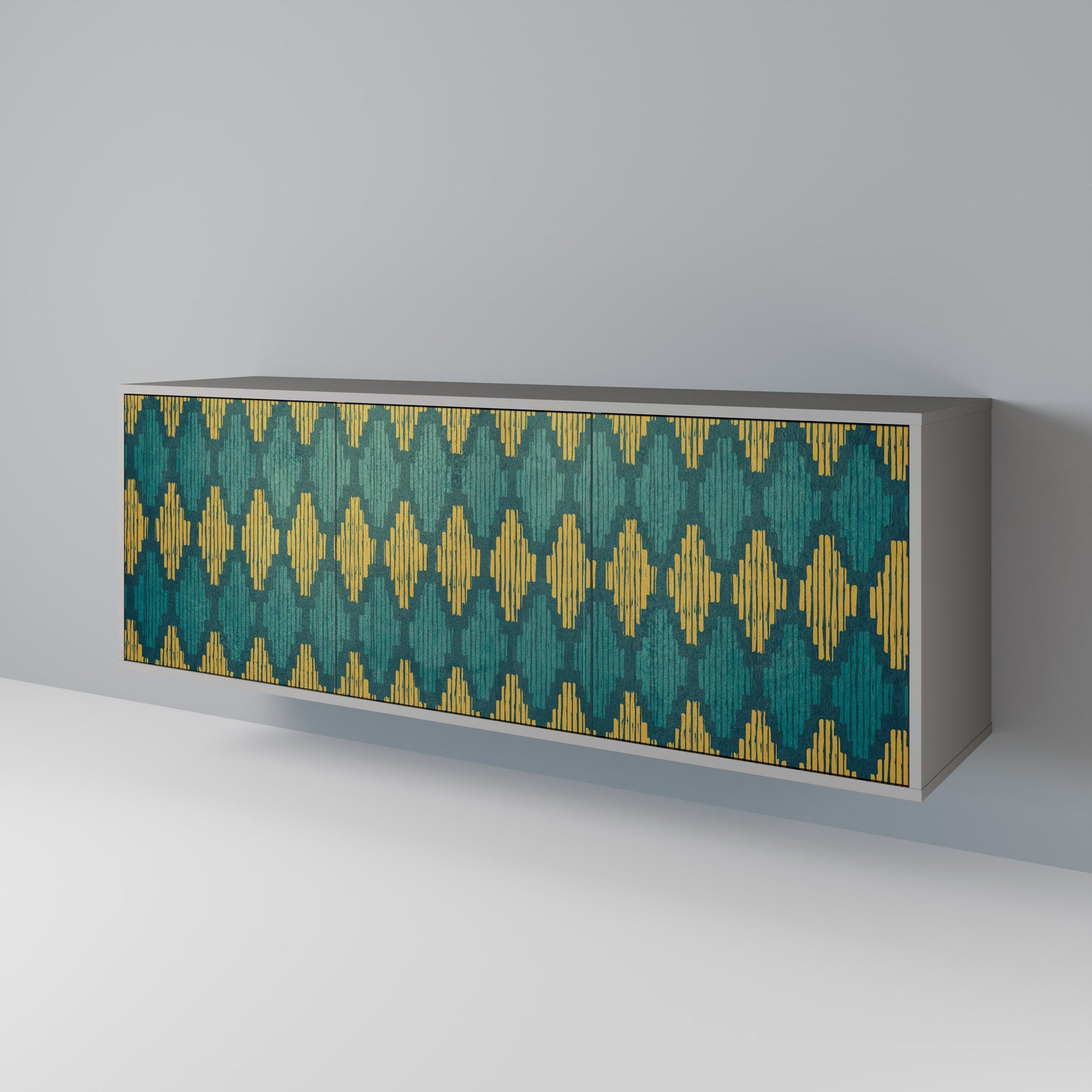 POLYGONS 3-dörrars skänk i grå finish