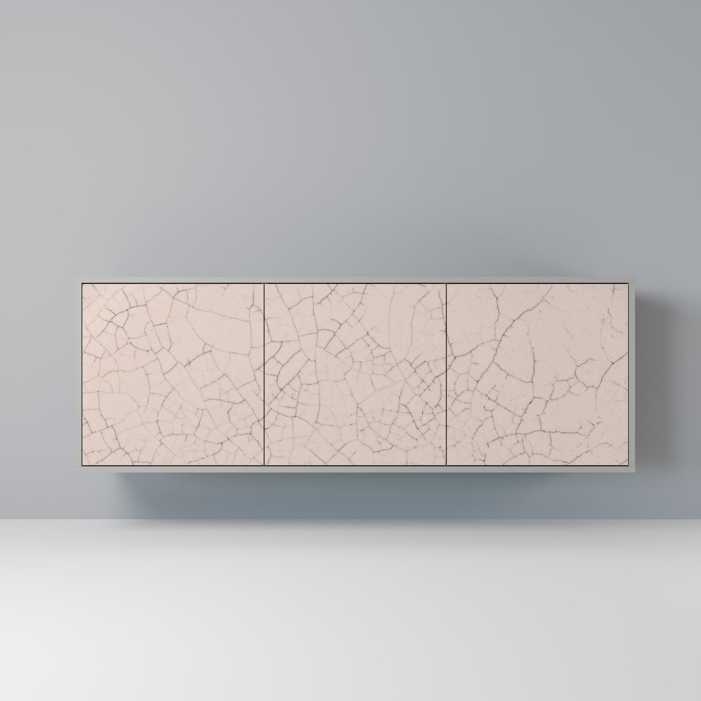 CERAMIC TEXTURE 3-Door Sideboard in Grey Finish