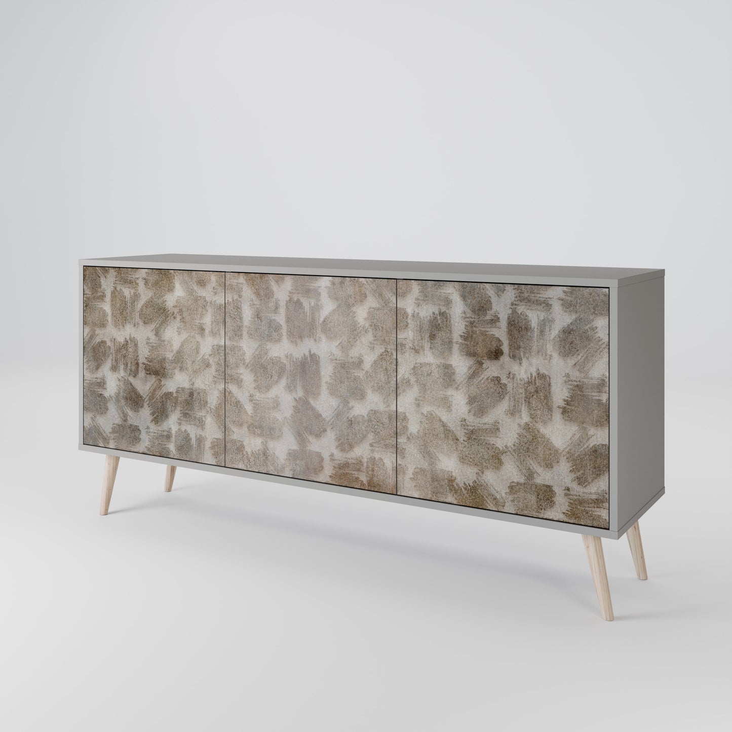 SLIGHTLY BLURRED 3-Door Sideboard in Grey Finish