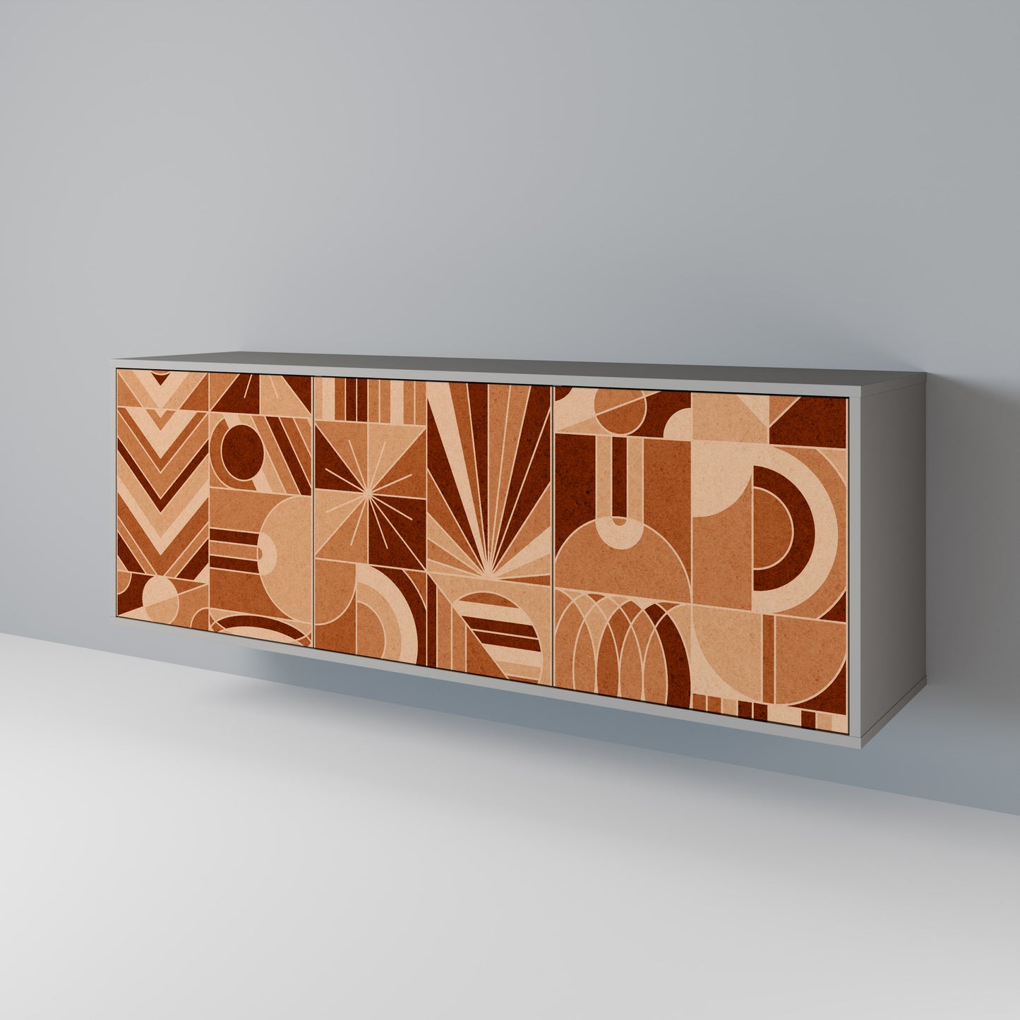 PRISM MOSAIC 3-Door Sideboard in Grey Finish