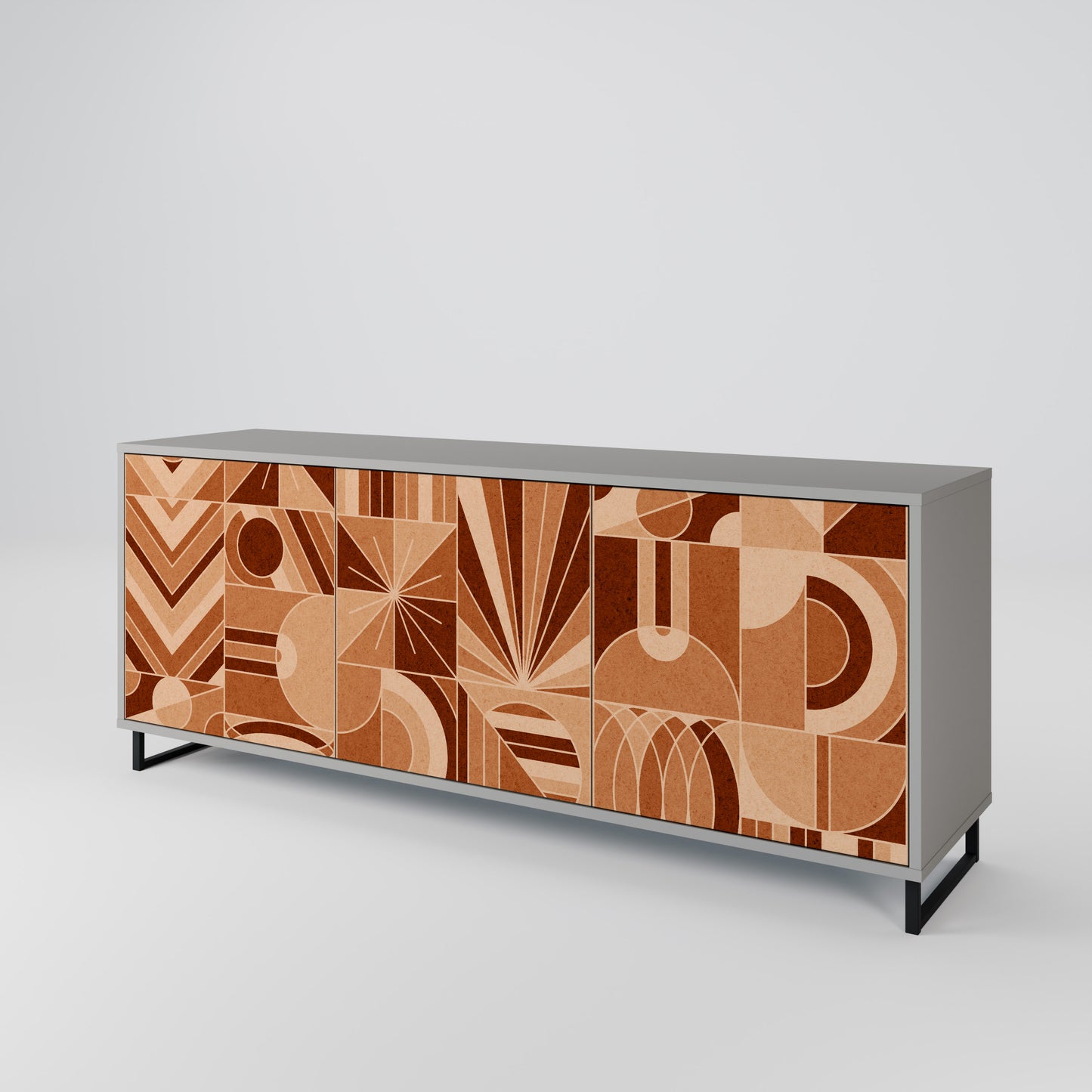 PRISM MOSAIC 3-Door Sideboard in Grey Finish