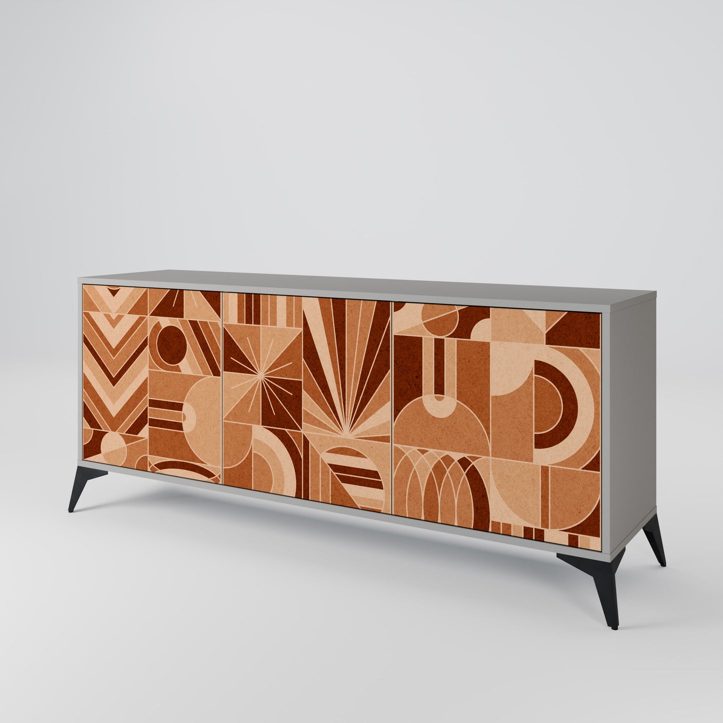 PRISM MOSAIC 3-Door Sideboard in Grey Finish