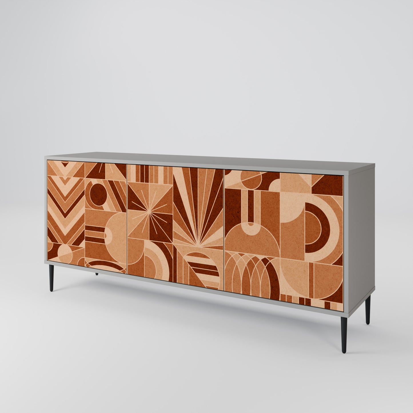 PRISM MOSAIC 3-Door Sideboard in Grey Finish