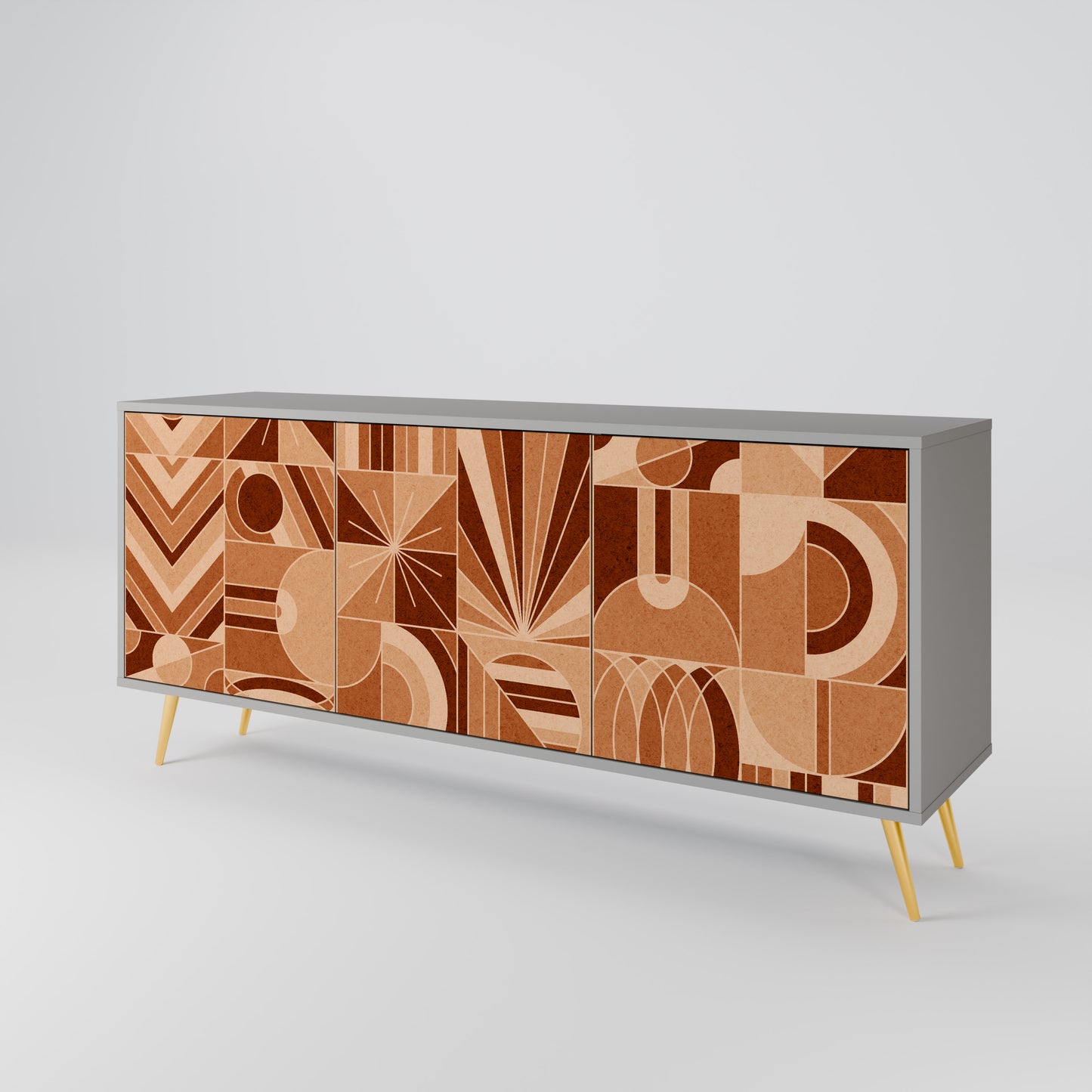 PRISM MOSAIC 3-Door Sideboard in Grey Finish