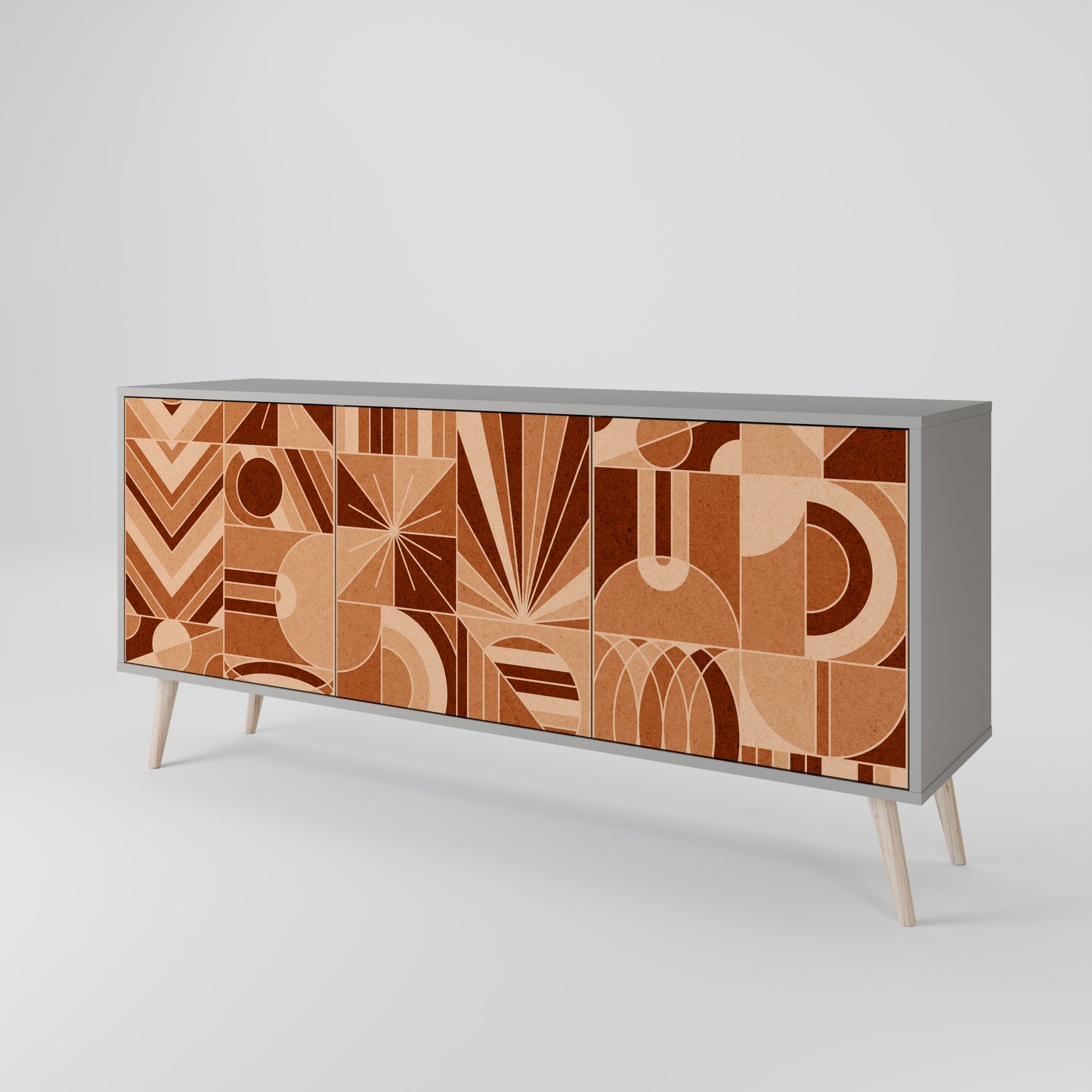 PRISM MOSAIC 3-Door Sideboard in Grey Finish