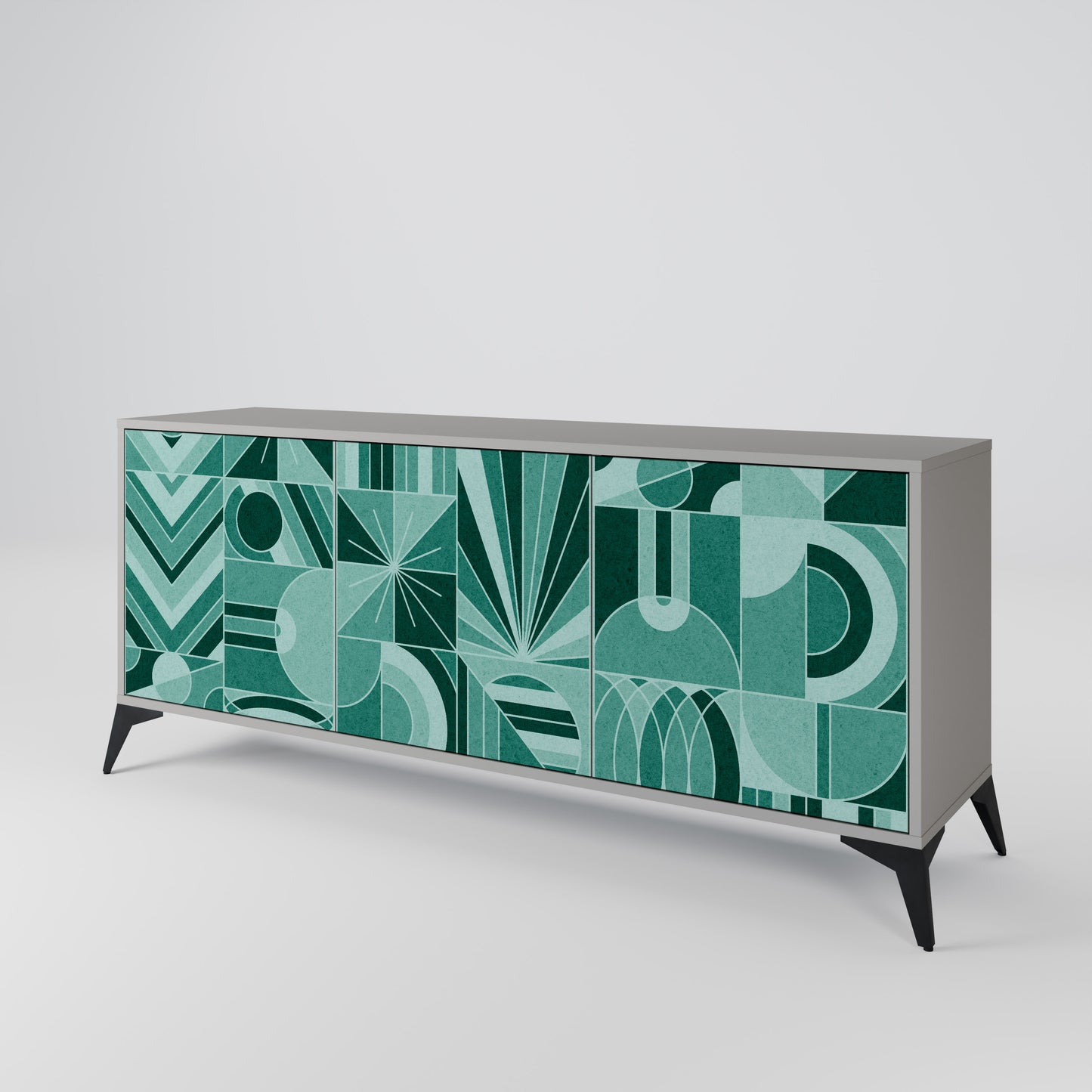 HARMONIC GRID 3-Door Sideboard in Grey Finish