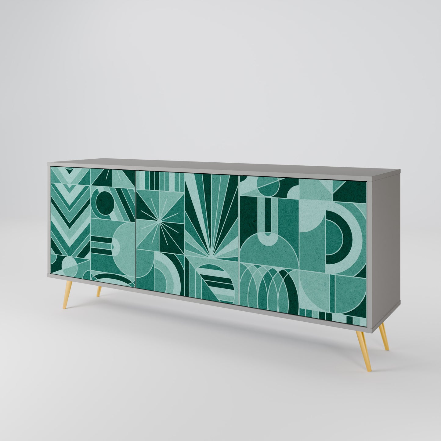 HARMONIC GRID 3-Door Sideboard in Grey Finish