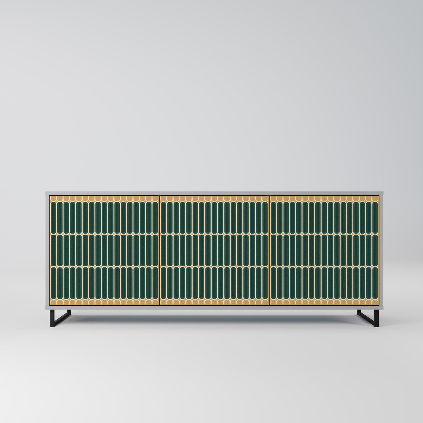 ILUSION GATE 3-Door Sideboard in Grey Finish