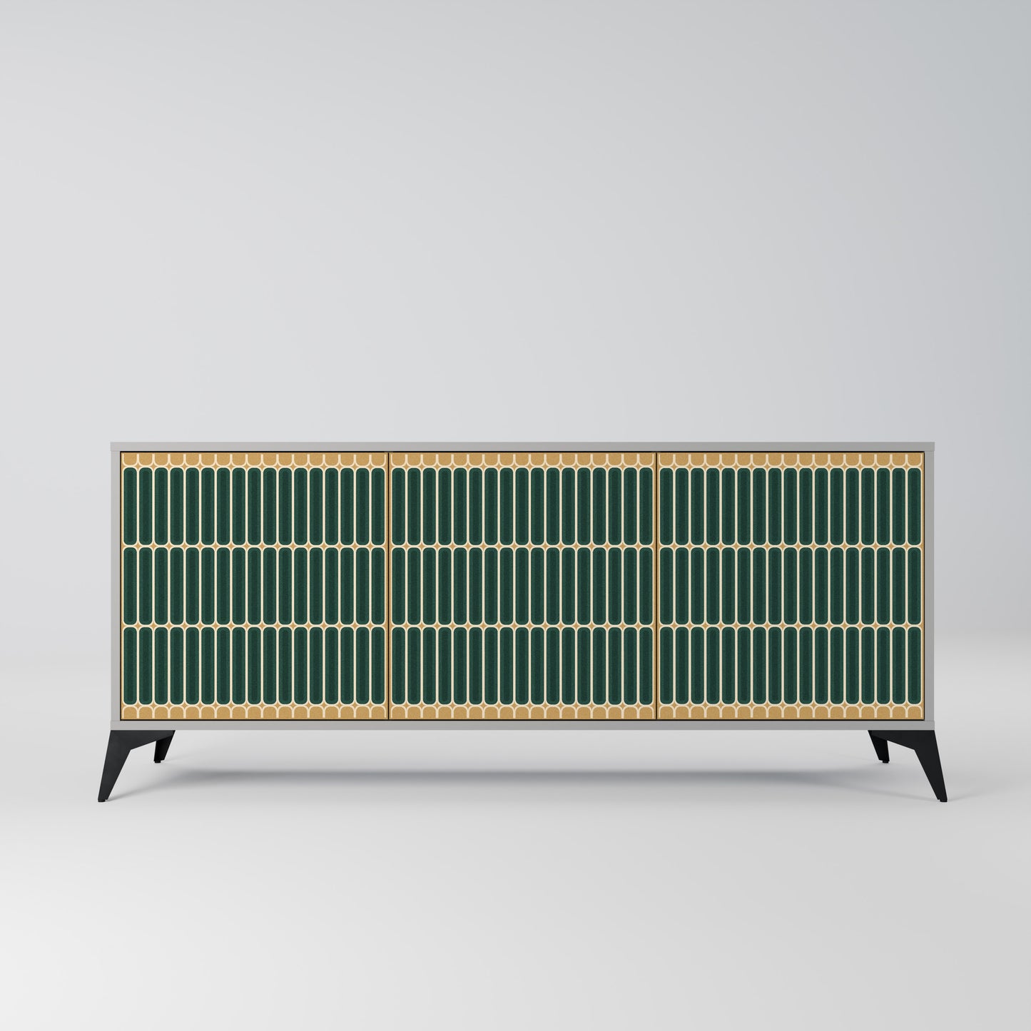 ILUSION GATE 3-Door Sideboard in Grey Finish