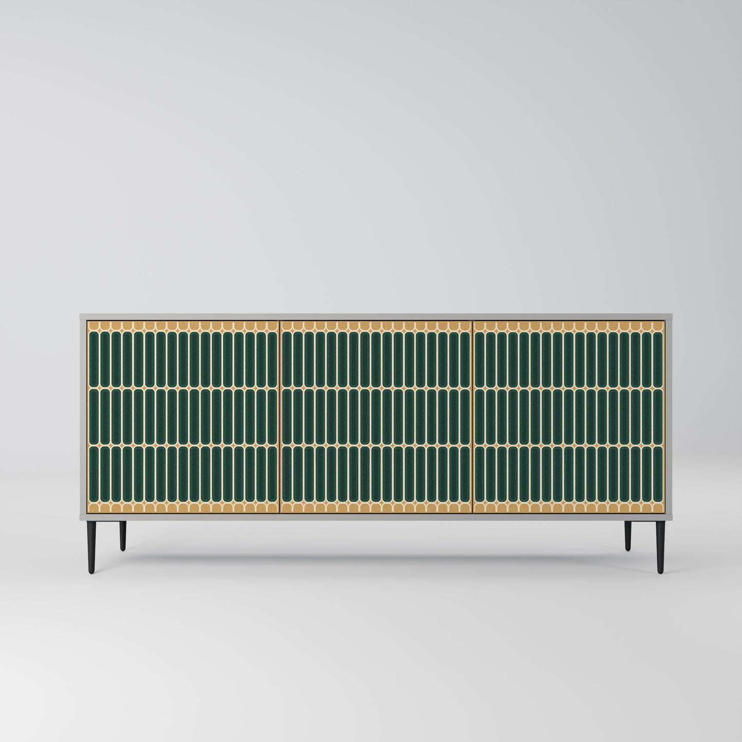 ILUSION GATE 3-Door Sideboard in Grey Finish