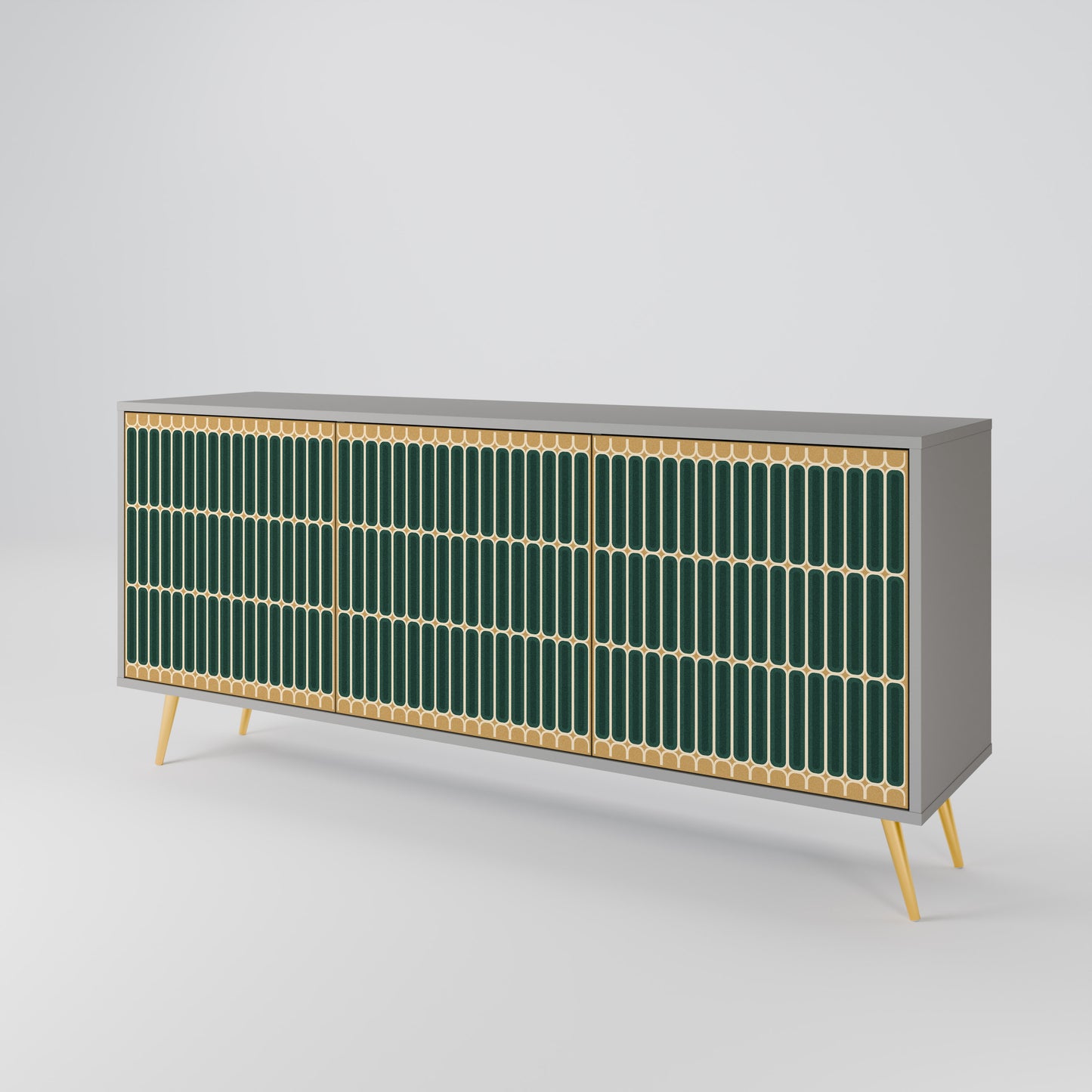 ILUSION GATE 3-Door Sideboard in Grey Finish
