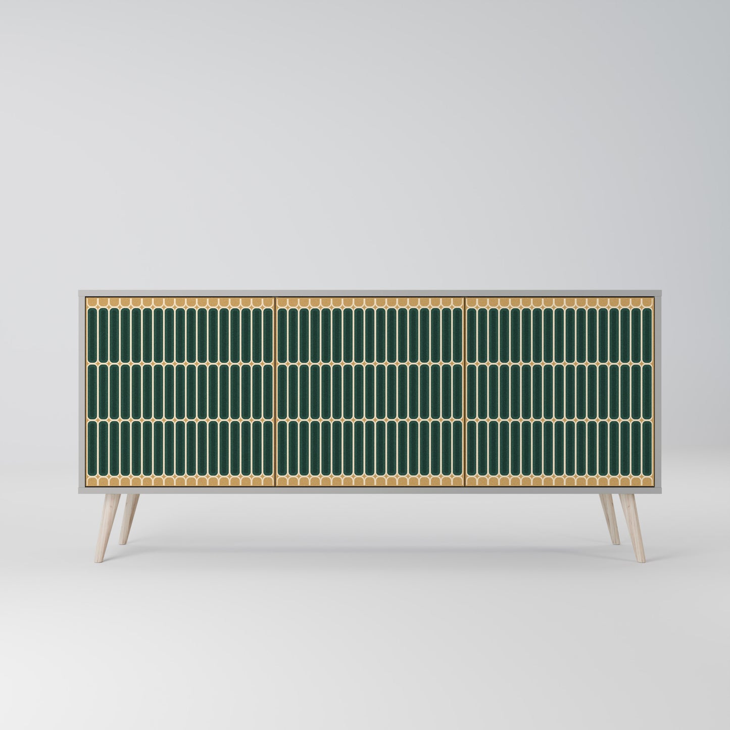 ILUSION GATE 3-Door Sideboard in Grey Finish