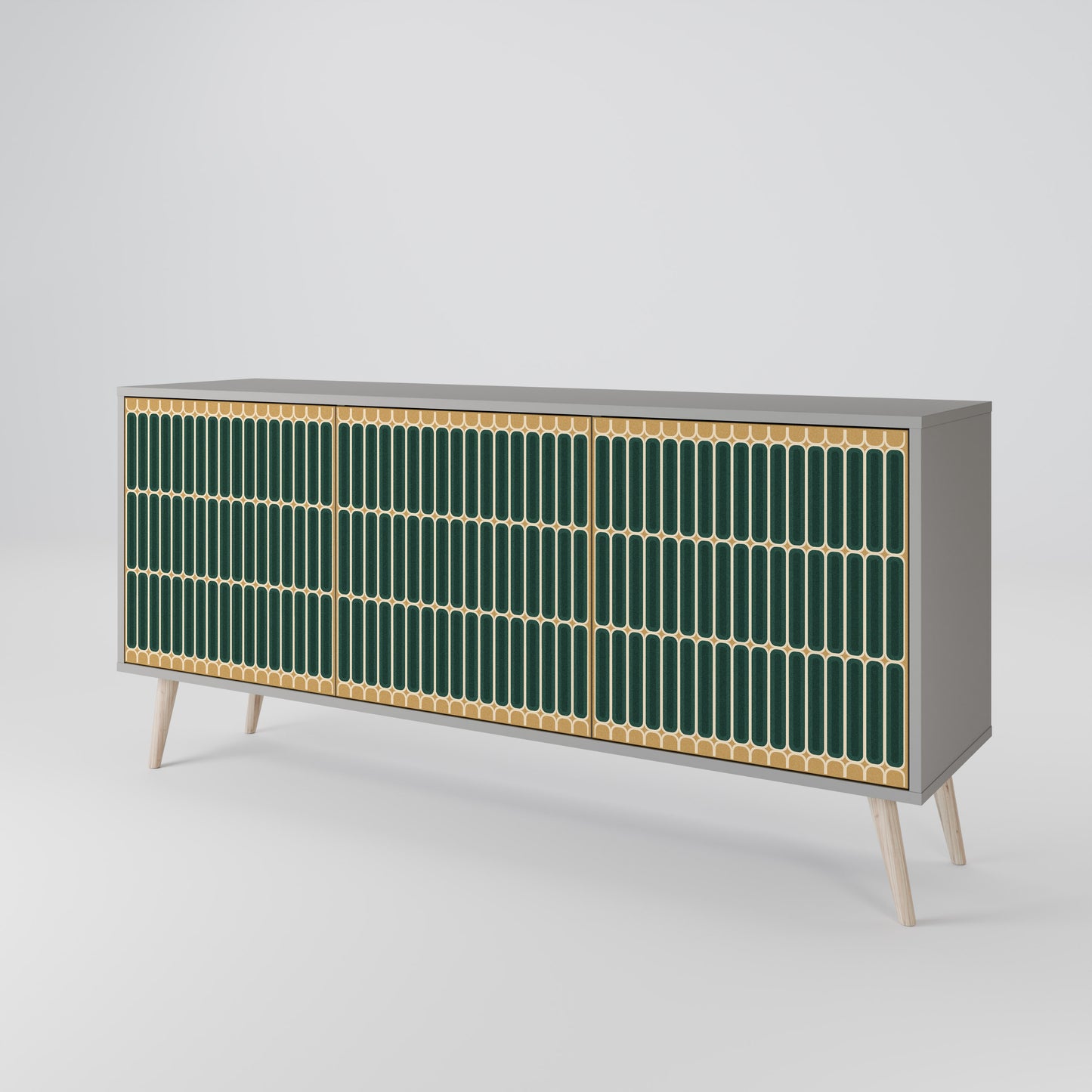 ILUSION GATE 3-Door Sideboard in Grey Finish