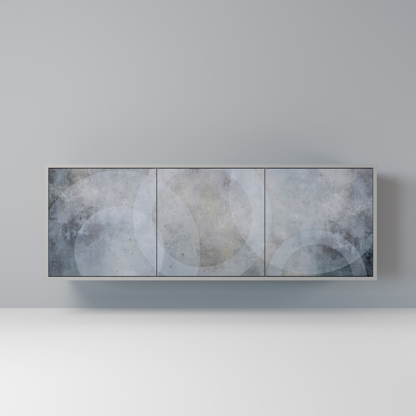 MUTED ARC 3-Door Sideboard in Grey Finish