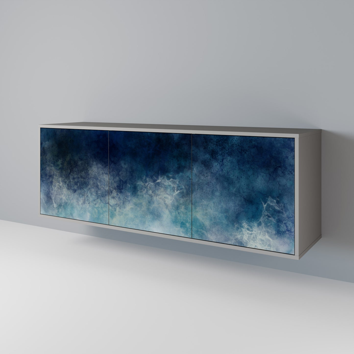 CELESTIAL FALL 3-Door Sideboard in Grey Finish