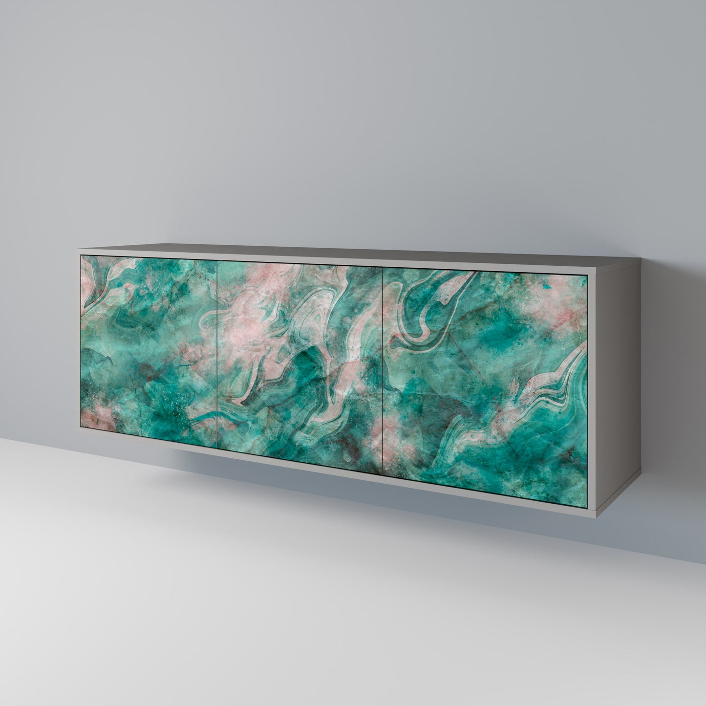 ABSTRACT ALCHEMY 3-Door Sideboard in Grey Finish