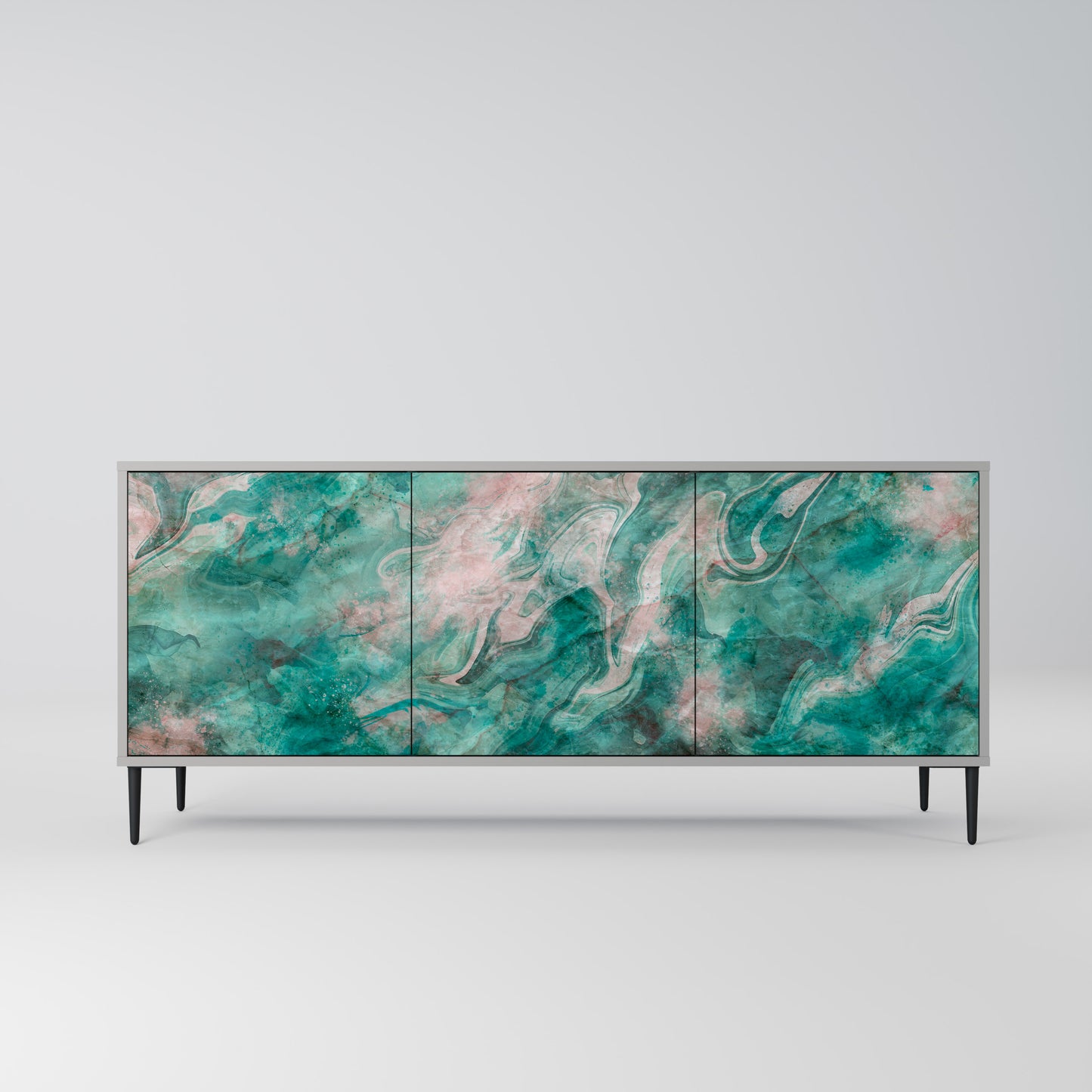 ABSTRACT ALCHEMY 3-Door Sideboard in Grey Finish