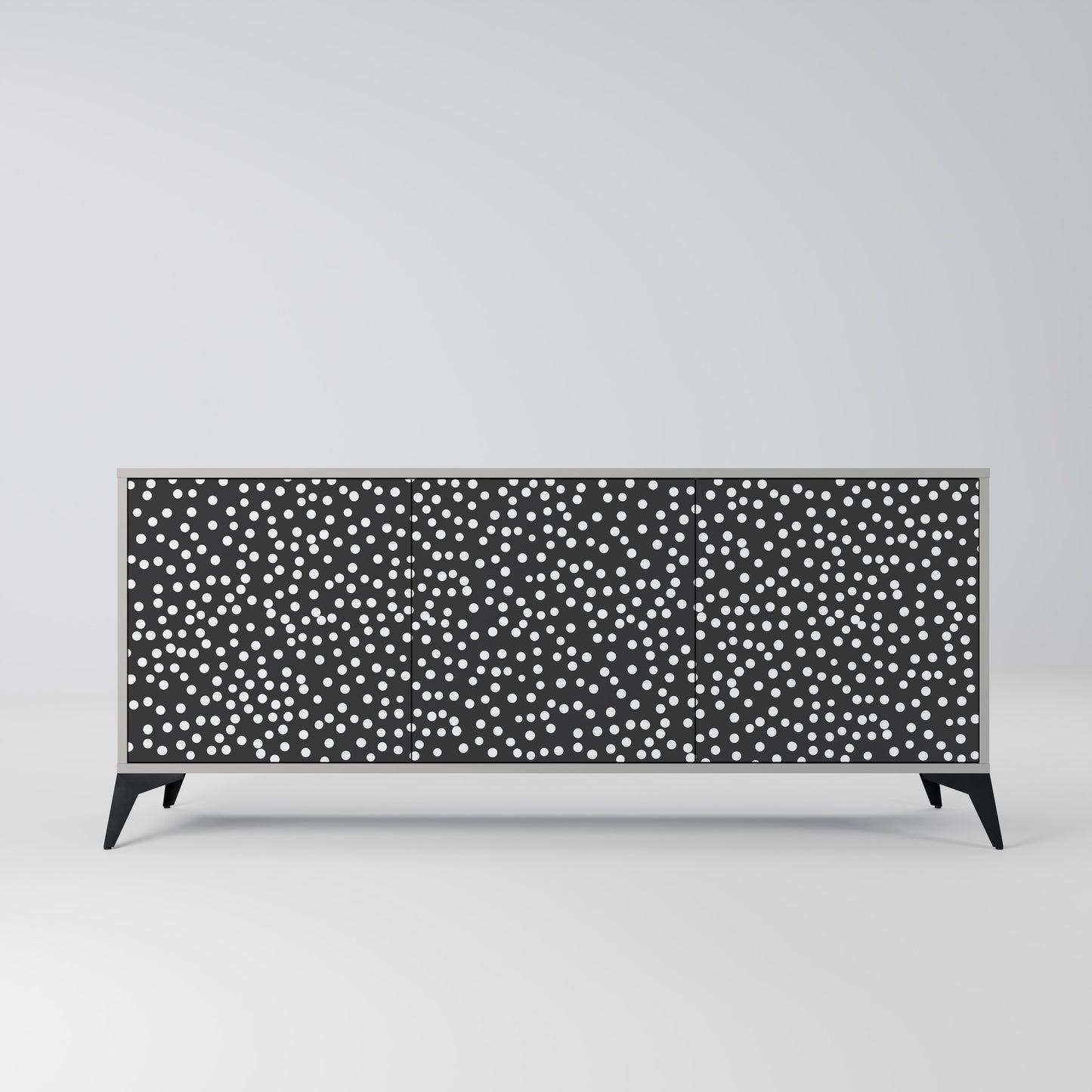 BLINDING LIGHTS 3-Door Sideboard in Grey Finish