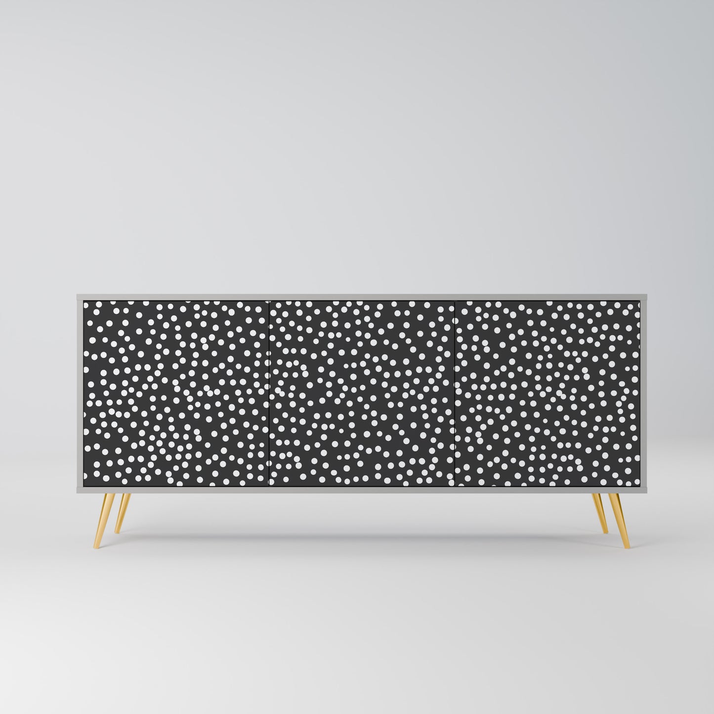 BLINDING LIGHTS 3-Door Sideboard in Grey Finish