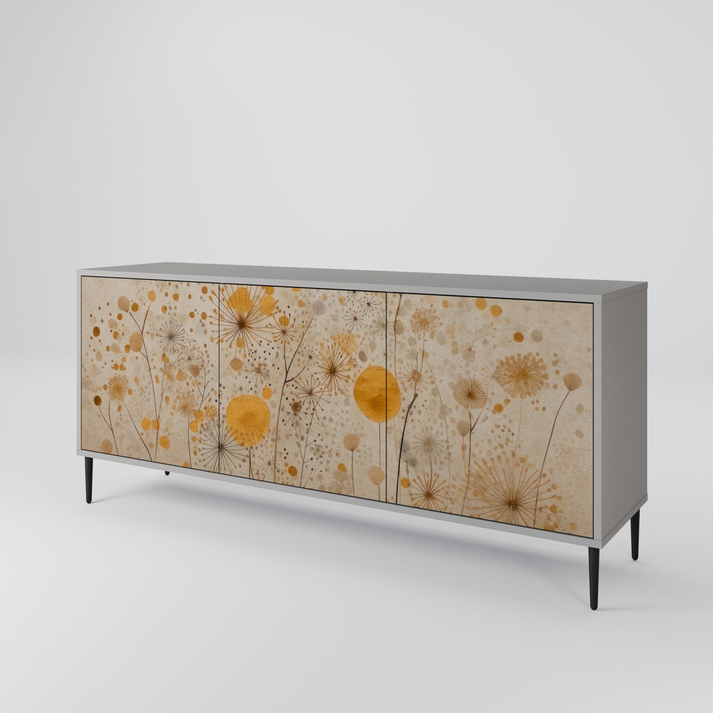 MORNING GLADE 3-Door Sideboard in Grey Finish