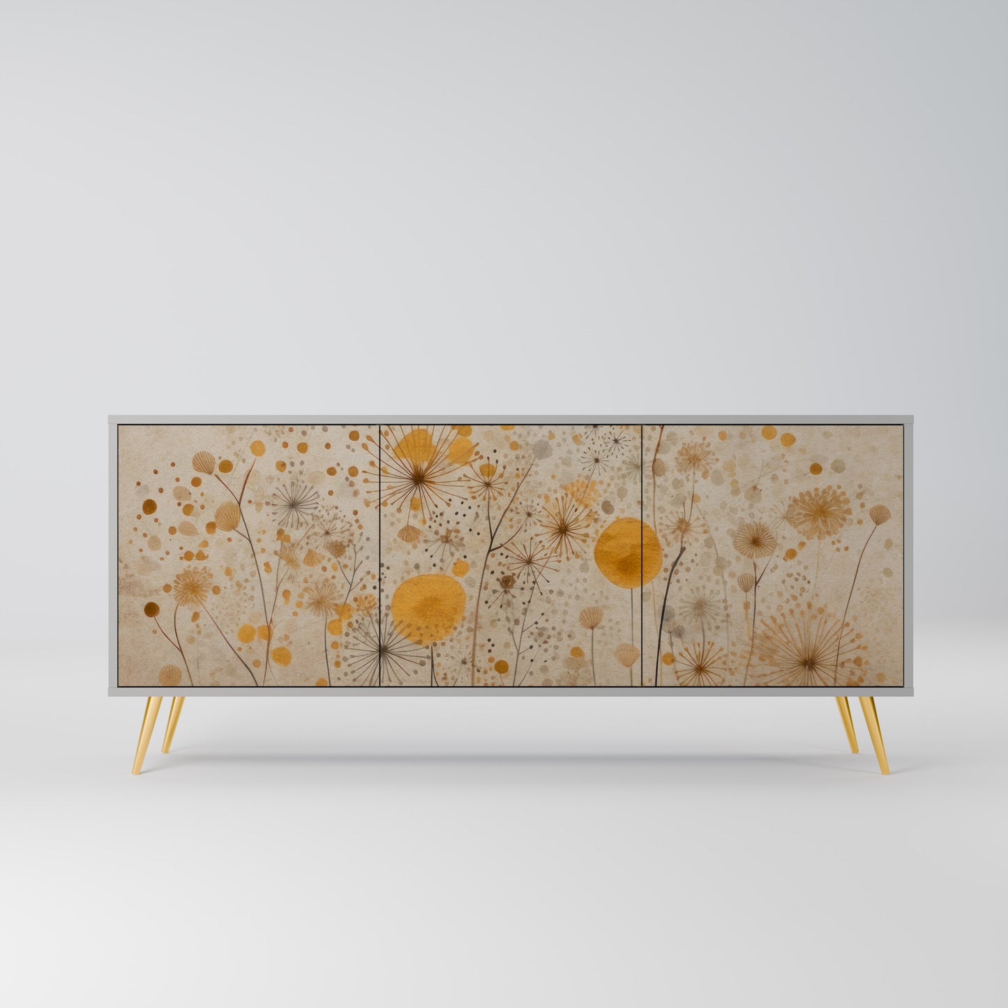 MORNING GLADE 3-Door Sideboard in Grey Finish