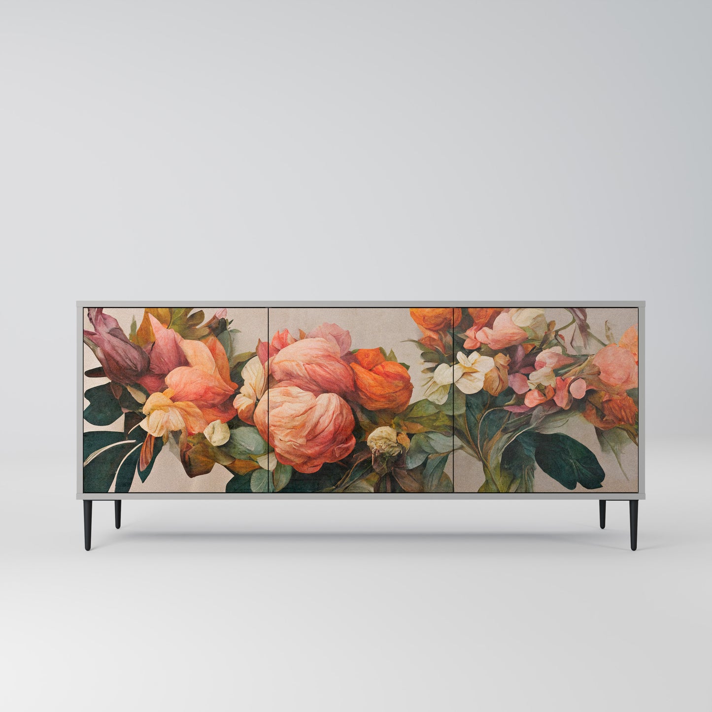 STYLISH BEAUTY 3-Door Sideboard in Grey Finish