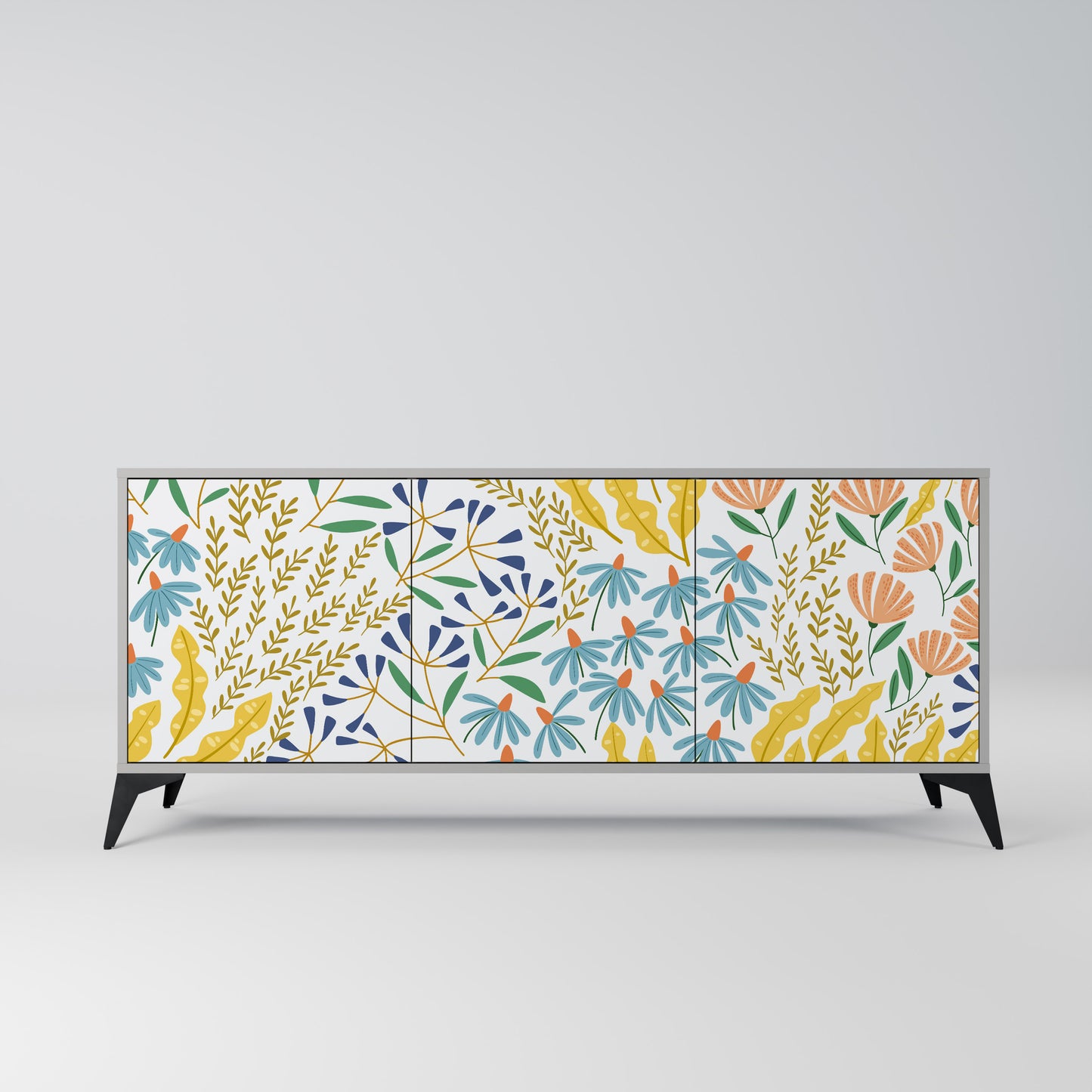 HELLO SPRING 3-Door Sideboard in Grey Finish