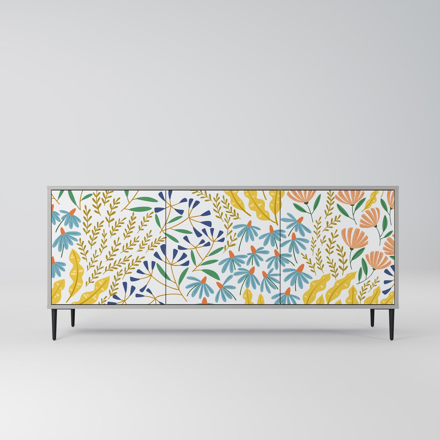 HELLO SPRING 3-Door Sideboard in Grey Finish