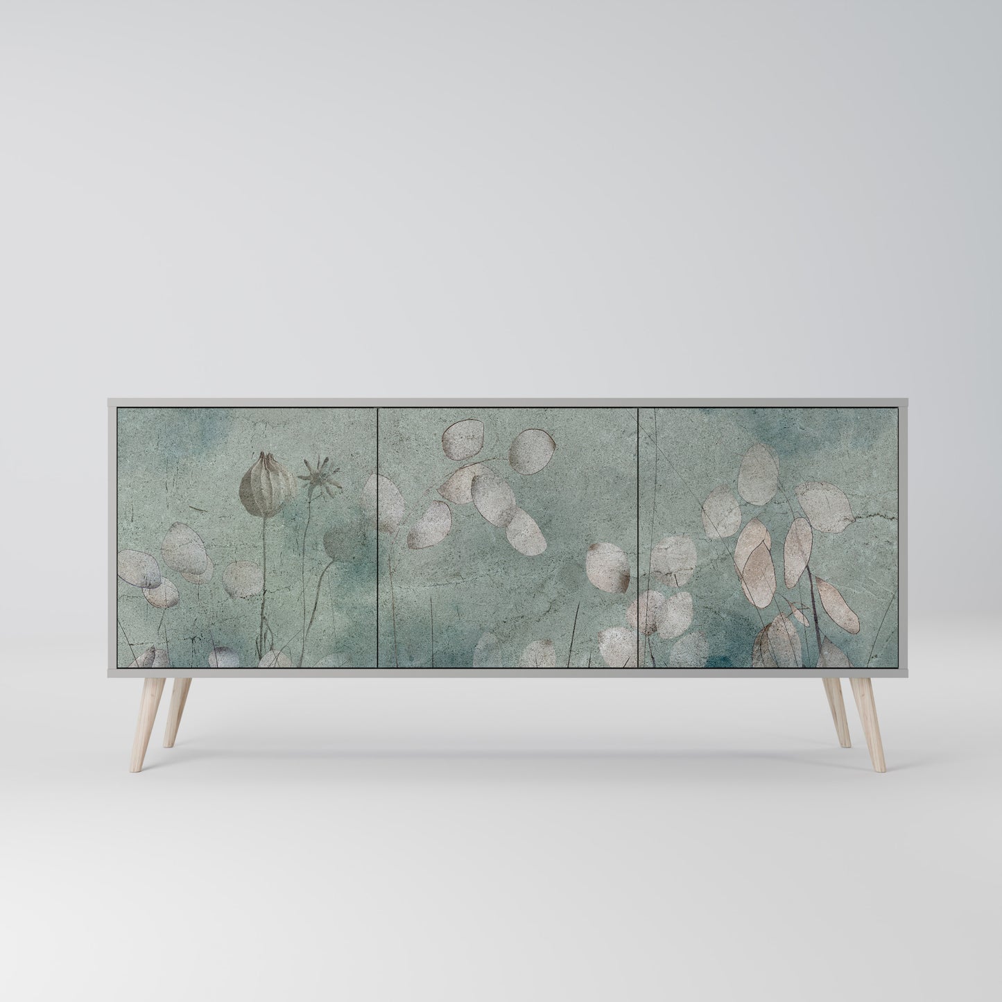 NIGHT LADY 3-Door Sideboard in Grey Finish