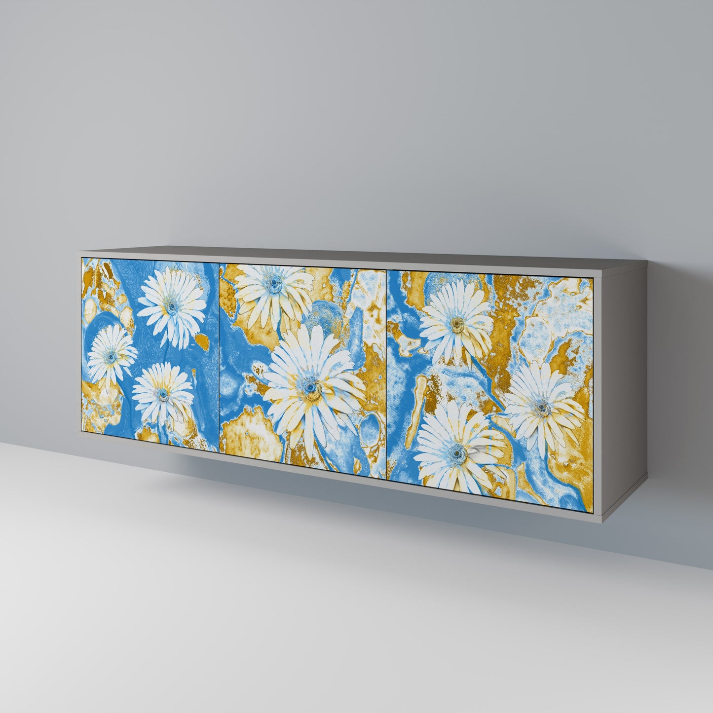 DAISY LUXE 3-dörrars skänk i grå finish