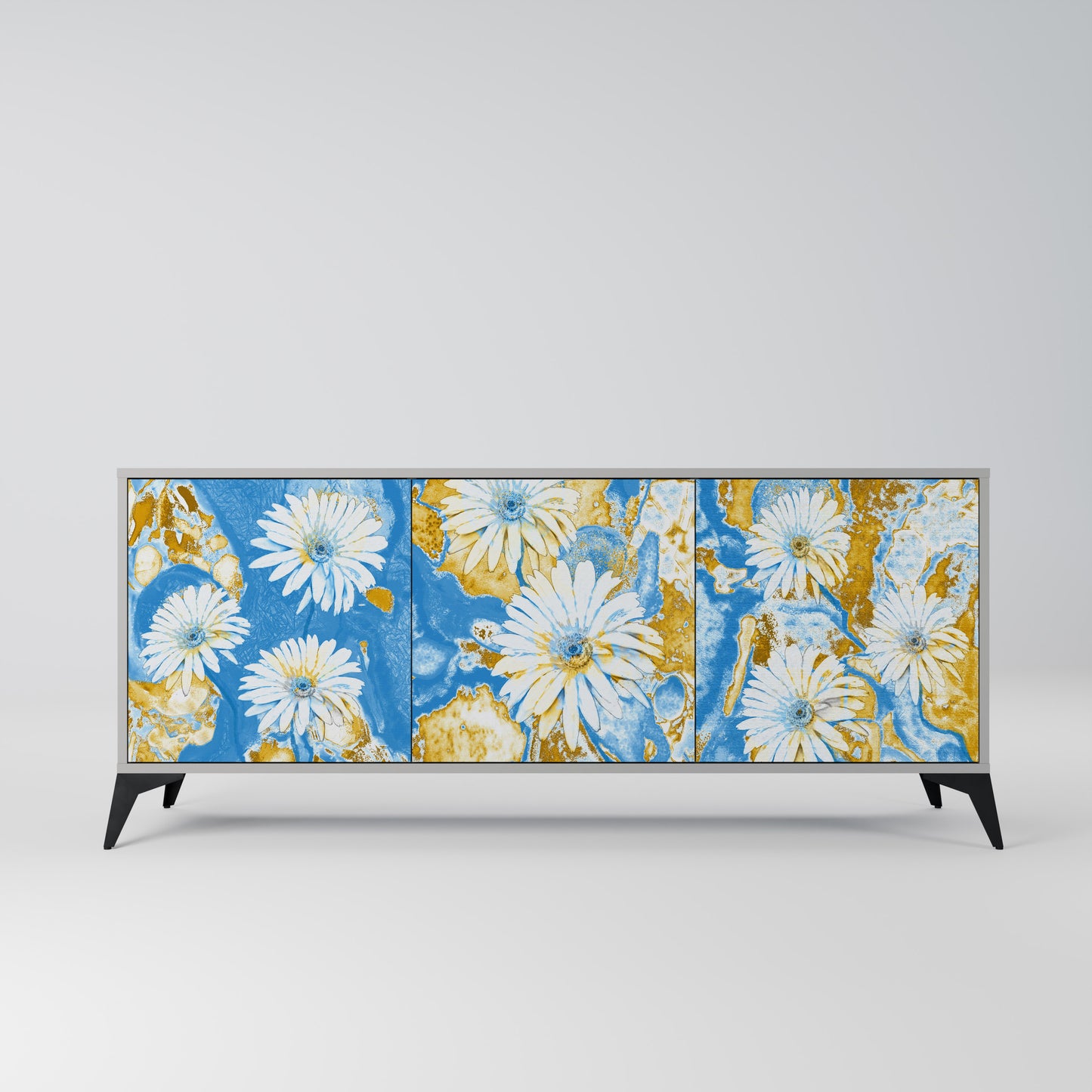 DAISY LUXE 3-dörrars skänk i grå finish