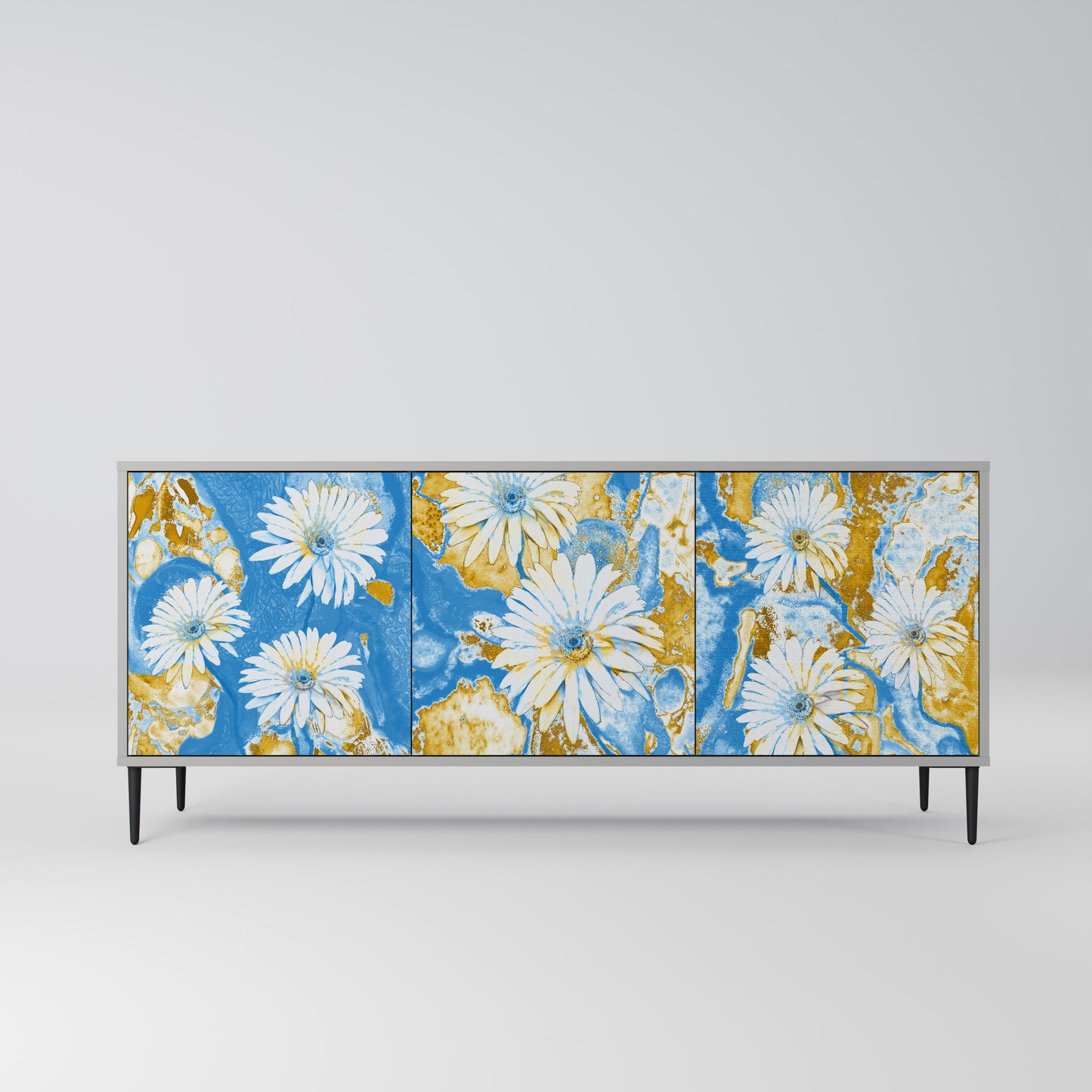 DAISY LUXE 3-dörrars skänk i grå finish