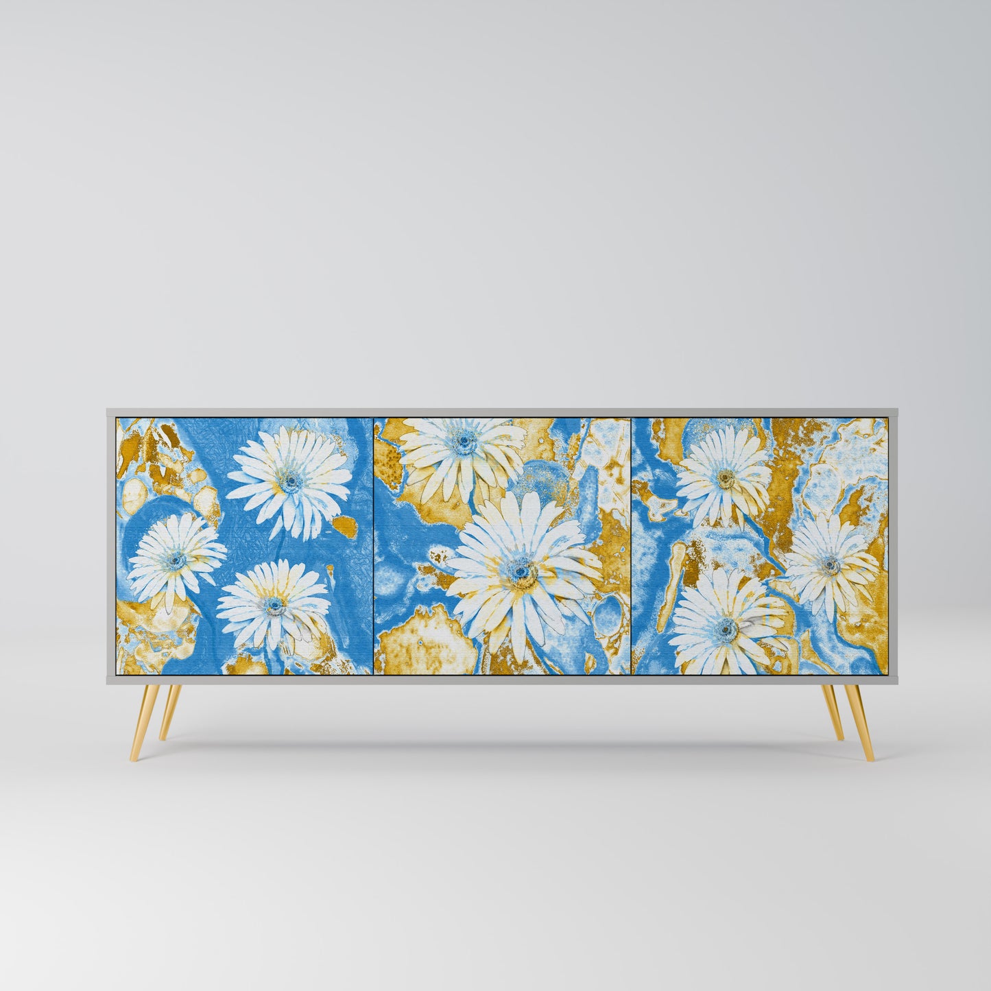 DAISY LUXE 3-dörrars skänk i grå finish