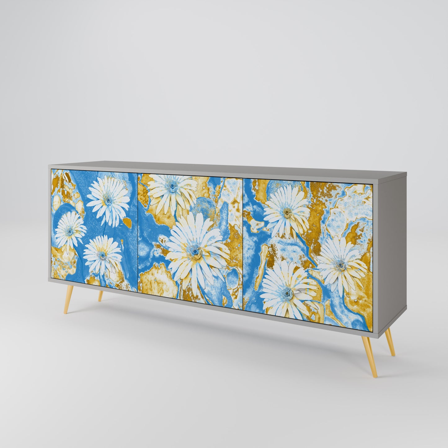 DAISY LUXE 3-dörrars skänk i grå finish