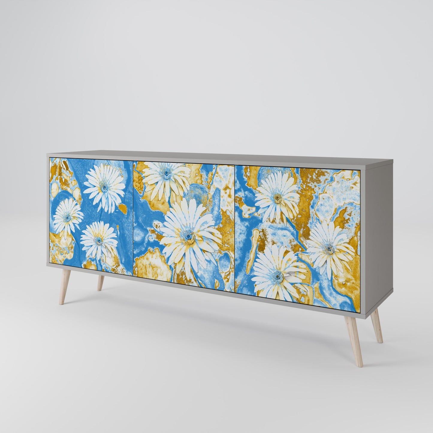 DAISY LUXE 3-dörrars skänk i grå finish
