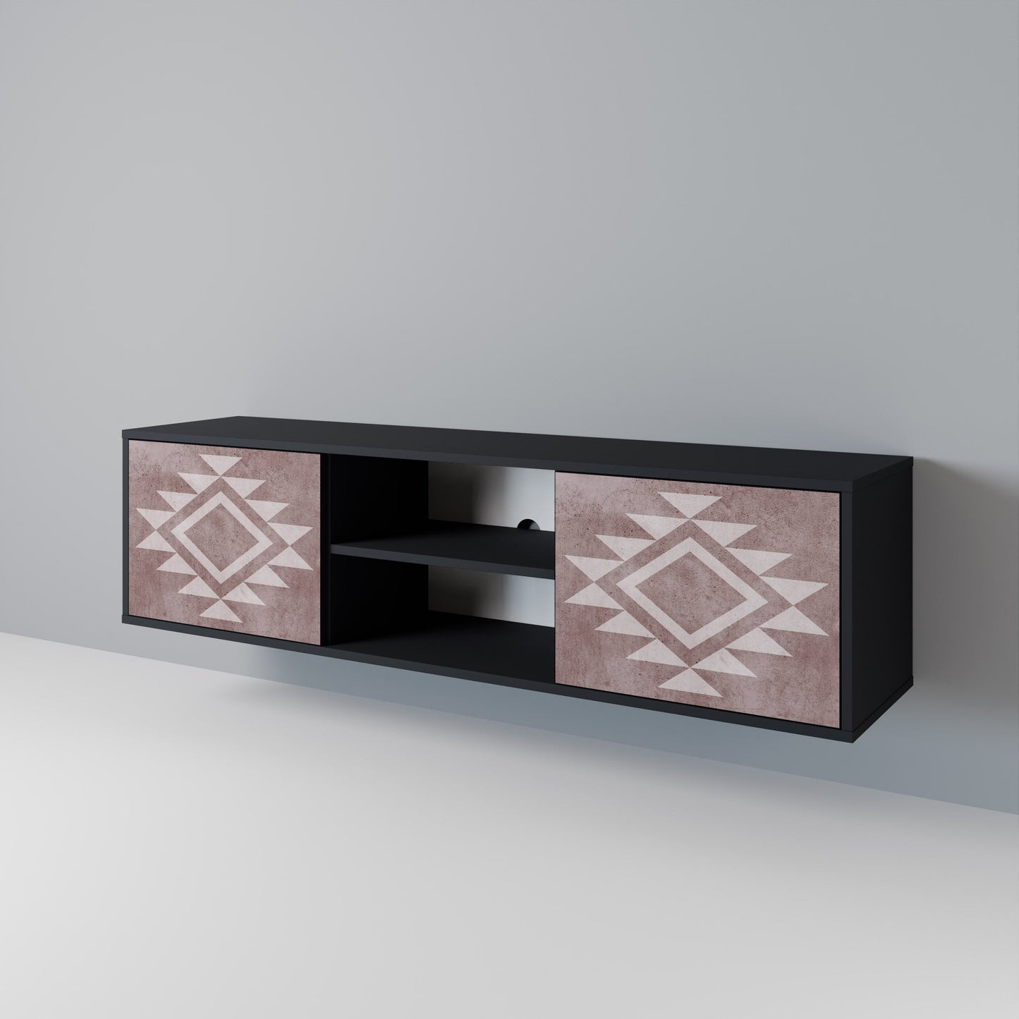 MARVEL MOSAIC 2-Door TV Stand in Black Finish