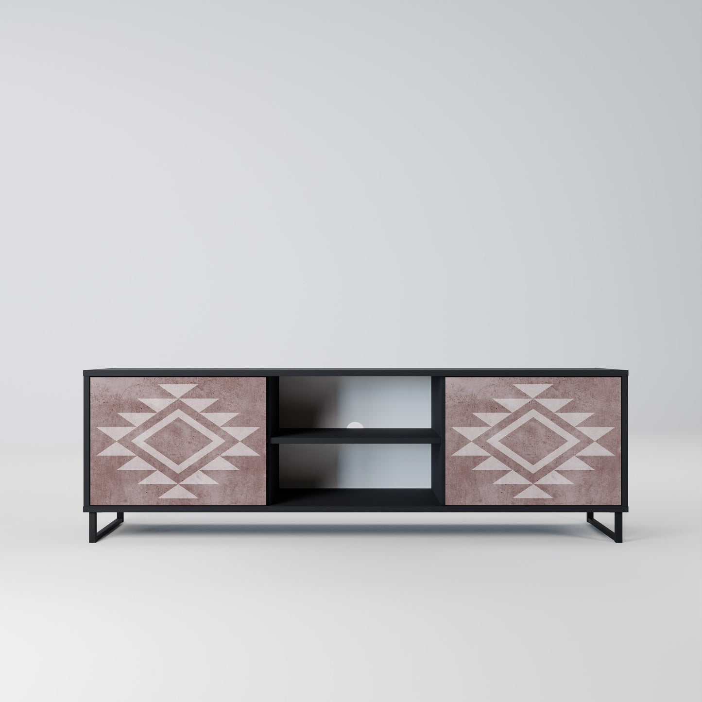 MARVEL MOSAIC 2-Door TV Stand in Black Finish