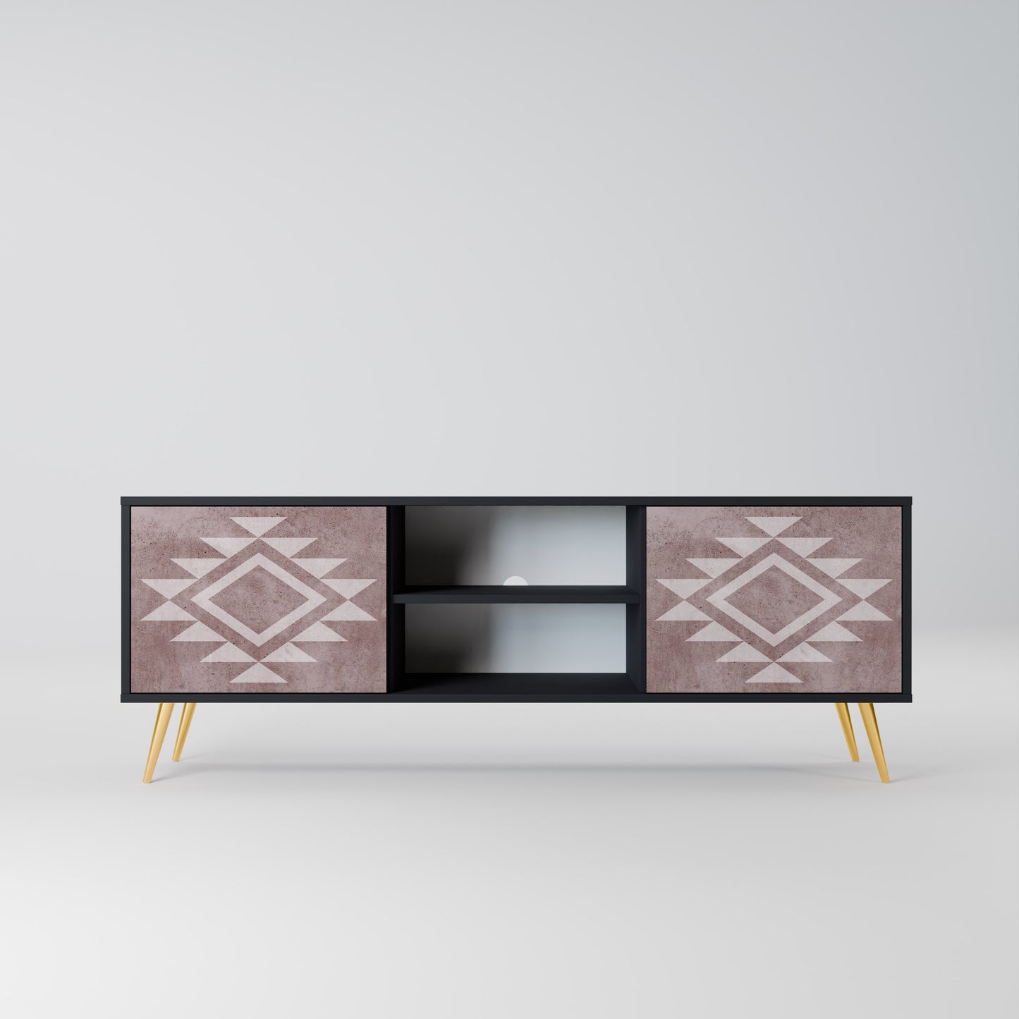 MARVEL MOSAIC 2-Door TV Stand in Black Finish
