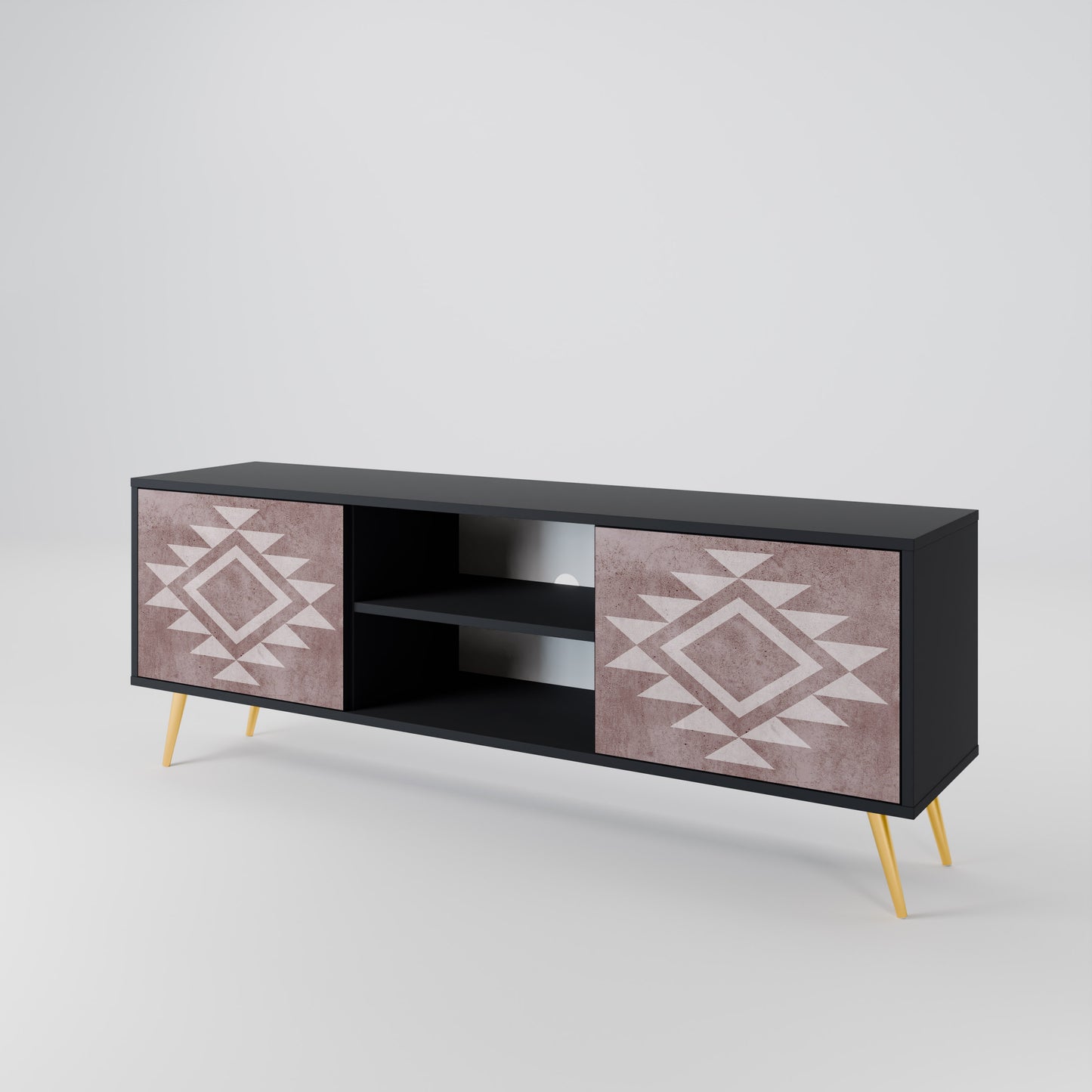 MARVEL MOSAIC 2-Door TV Stand in Black Finish
