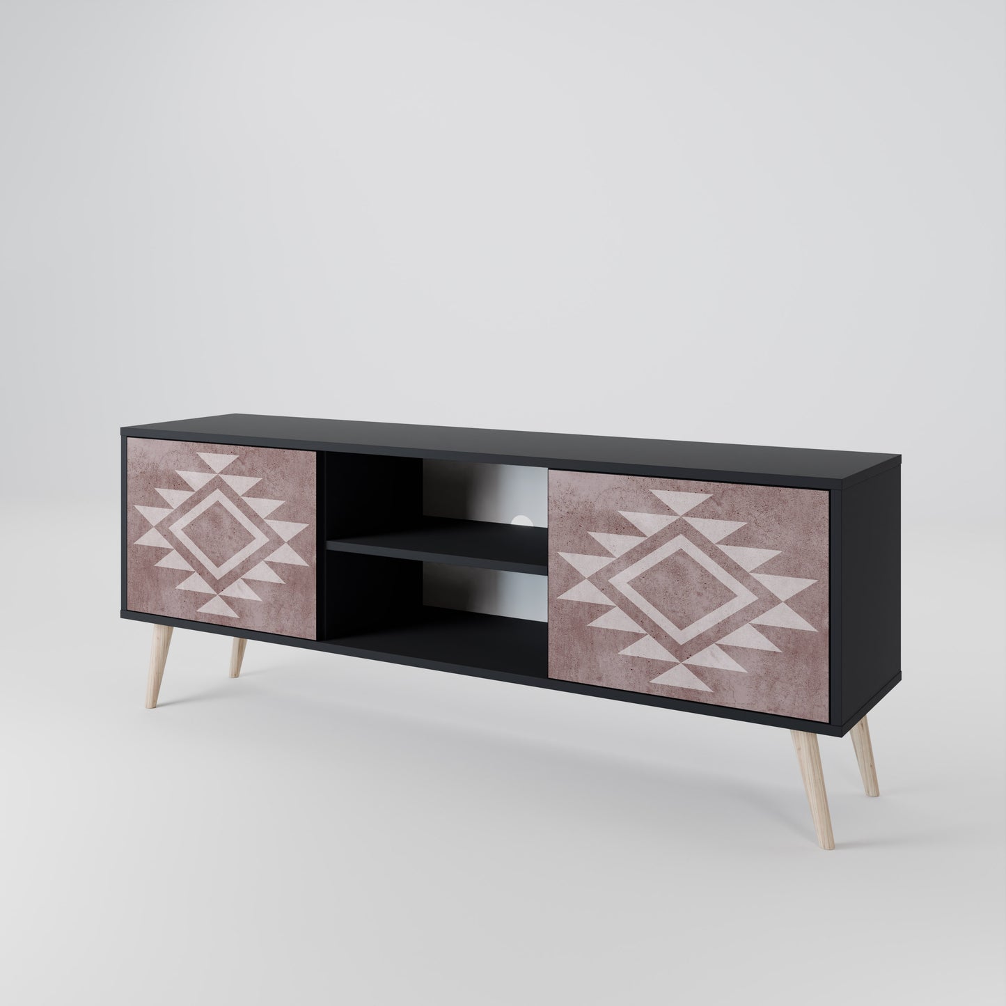 MARVEL MOSAIC 2-Door TV Stand in Black Finish